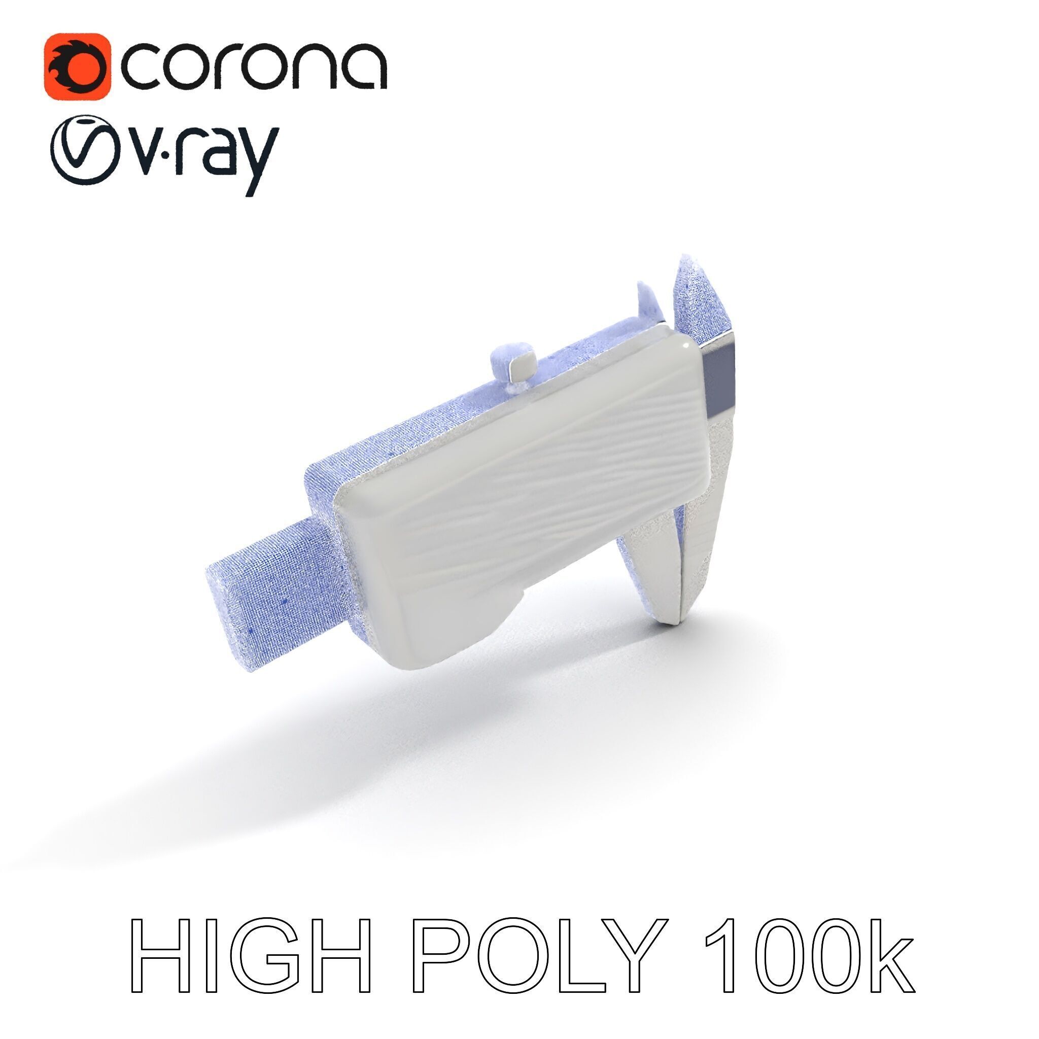 Digital Caliper HighDetail Model Pack for Precision Displays Low-poly 3D model_16