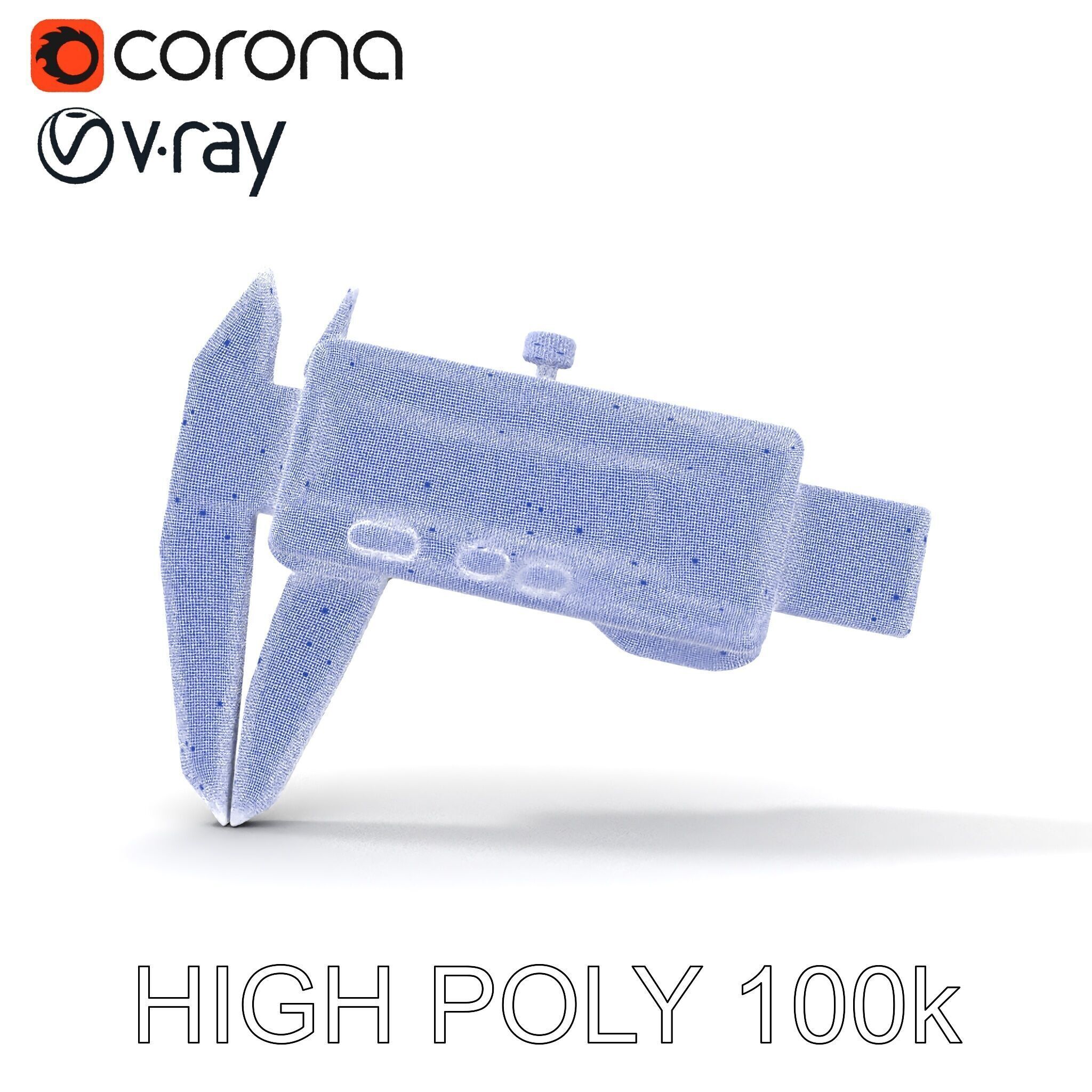 Digital Caliper HighDetail Model Pack for Precision Displays Low-poly 3D model_10