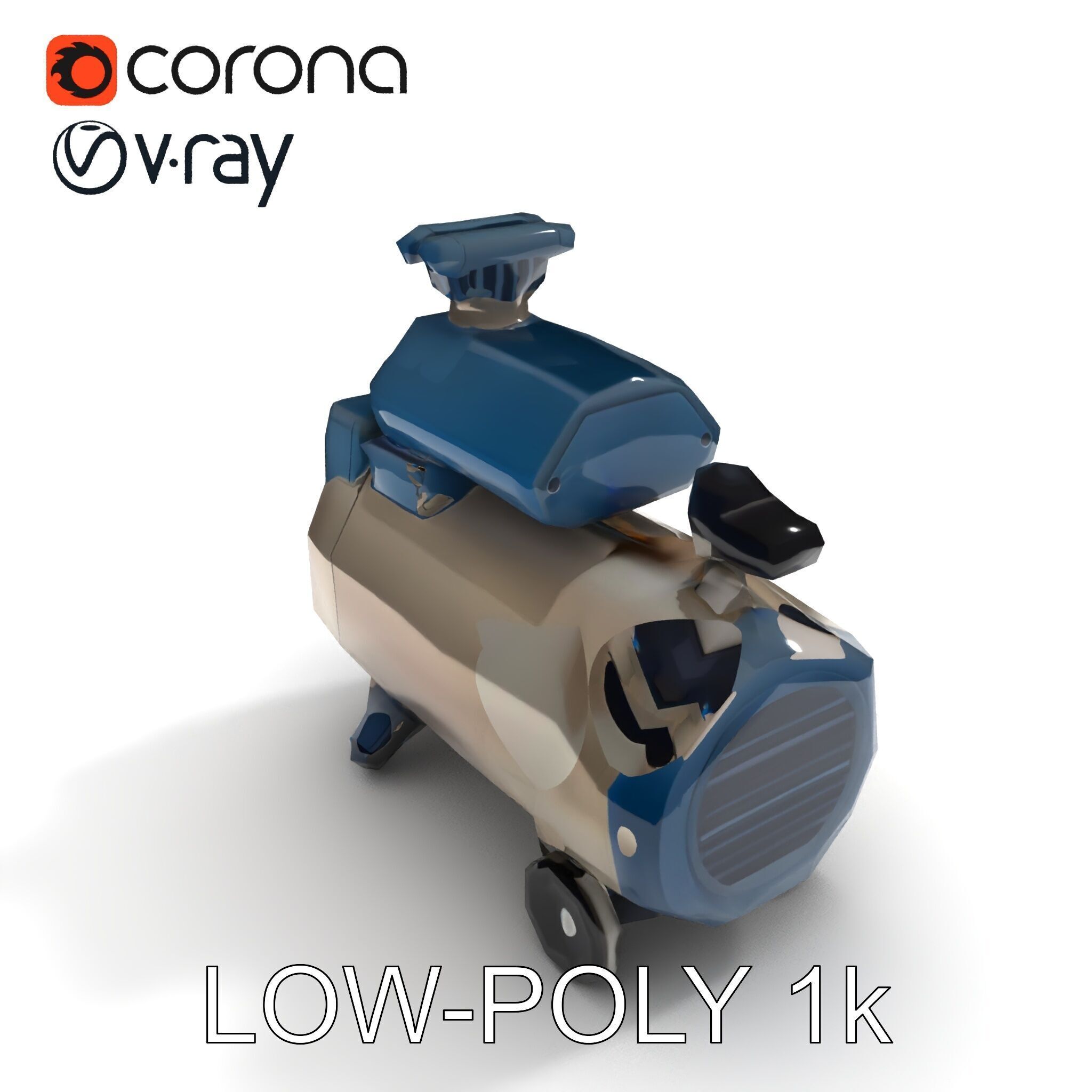 Portable Air Compressor Model Pack for D Rendering and Game D... Low-poly 3D model_34