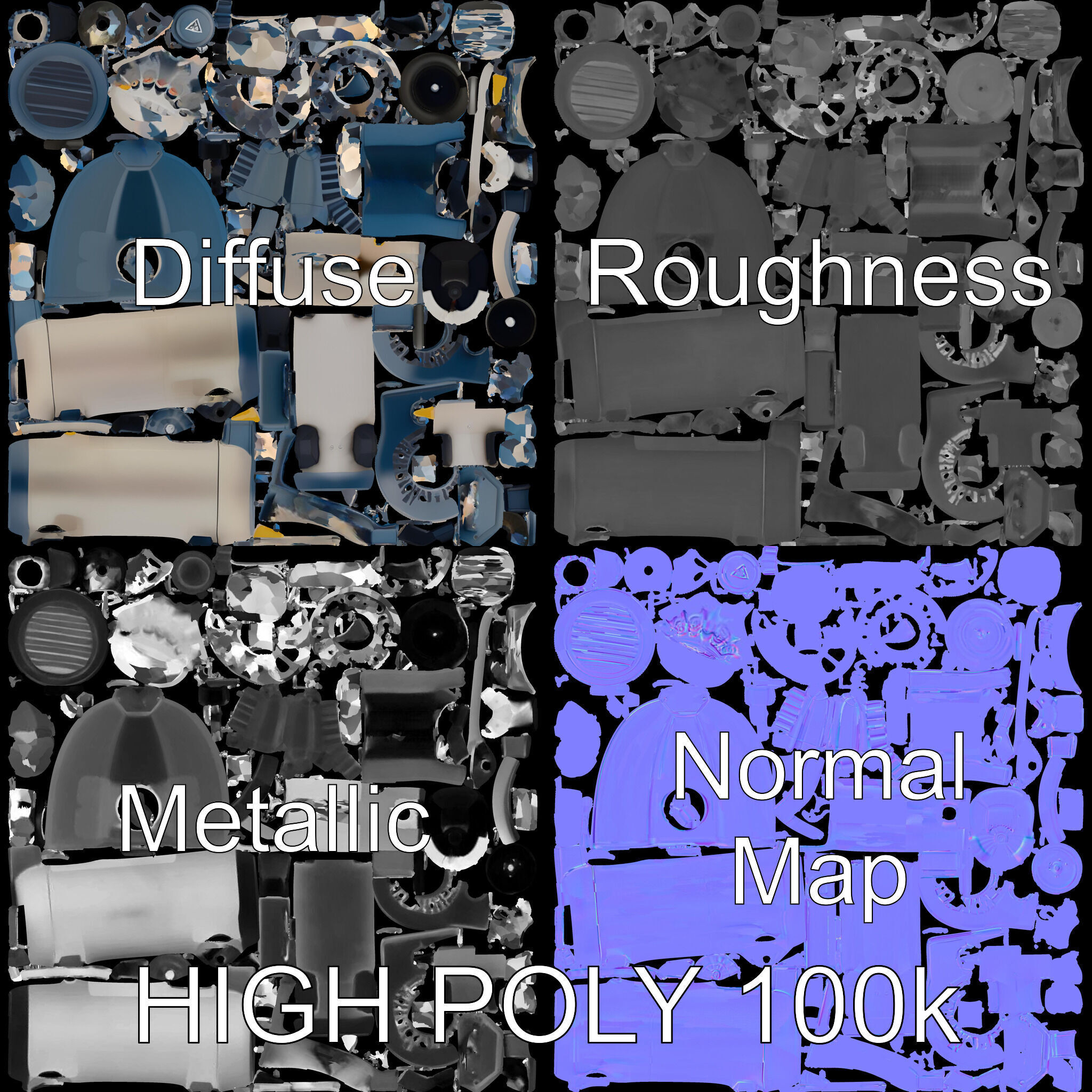 Portable Air Compressor Model Pack for D Rendering and Game D... Low-poly 3D model_2