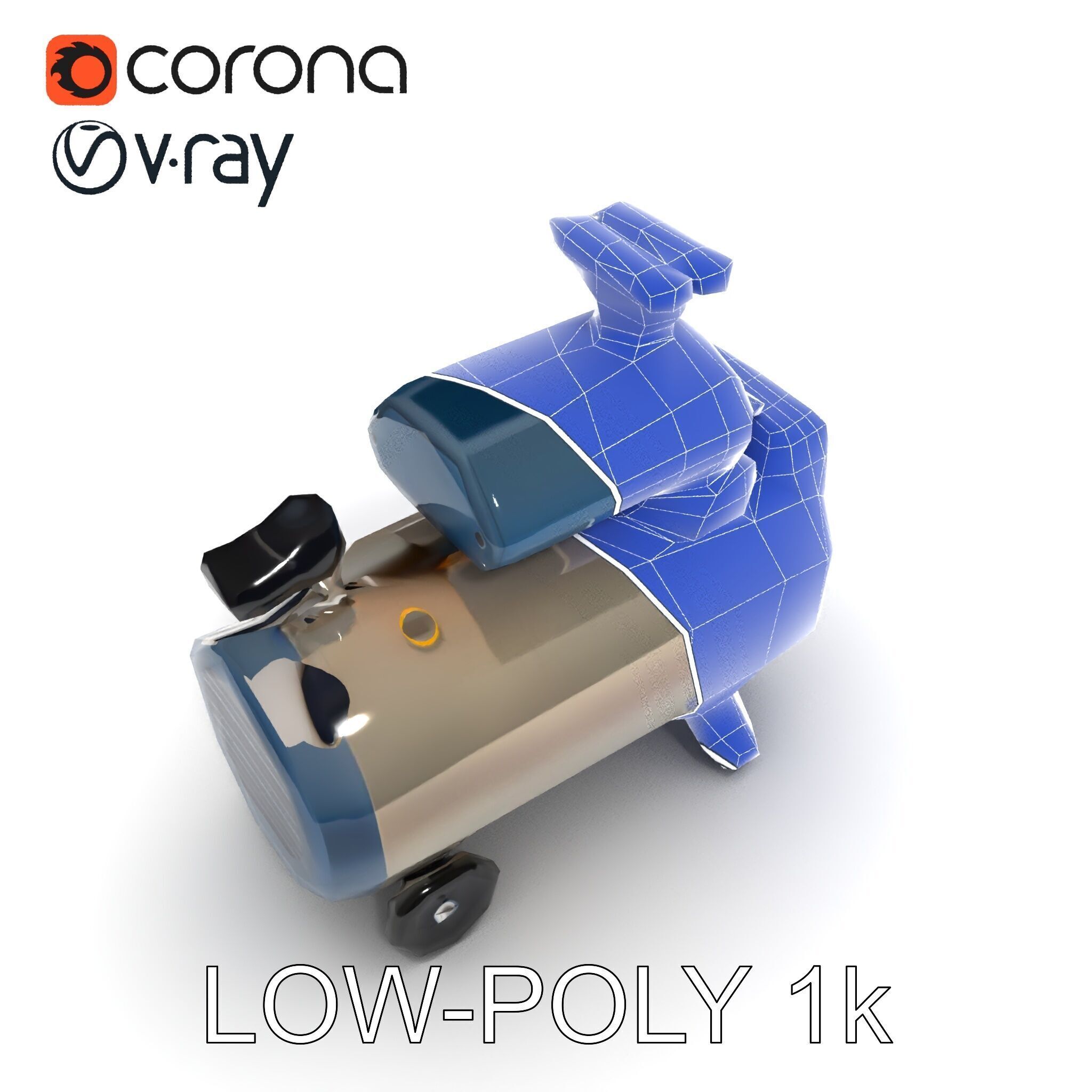 Portable Air Compressor Model Pack for D Rendering and Game D... Low-poly 3D model_17