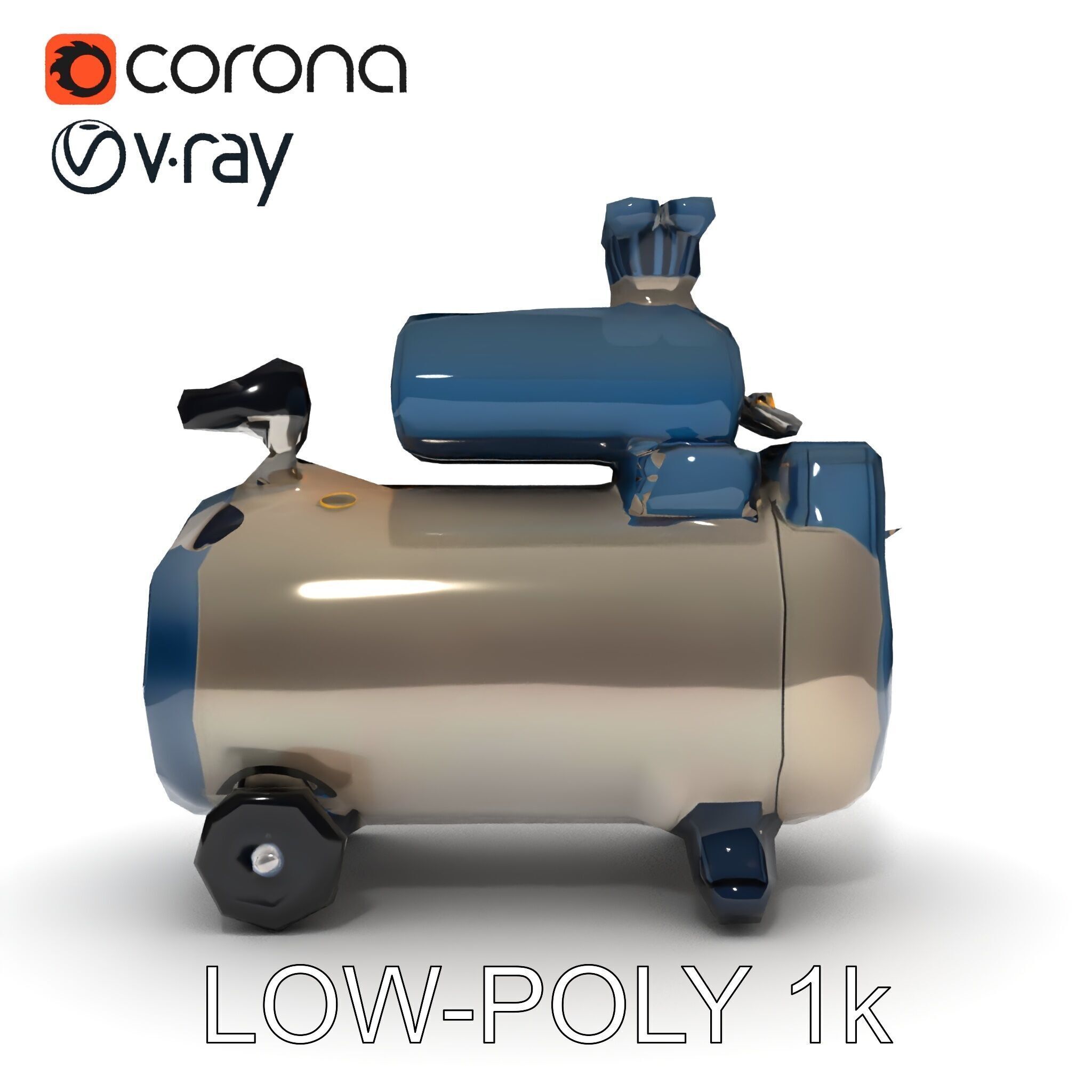 Portable Air Compressor Model Pack for D Rendering and Game D... Low-poly 3D model_20