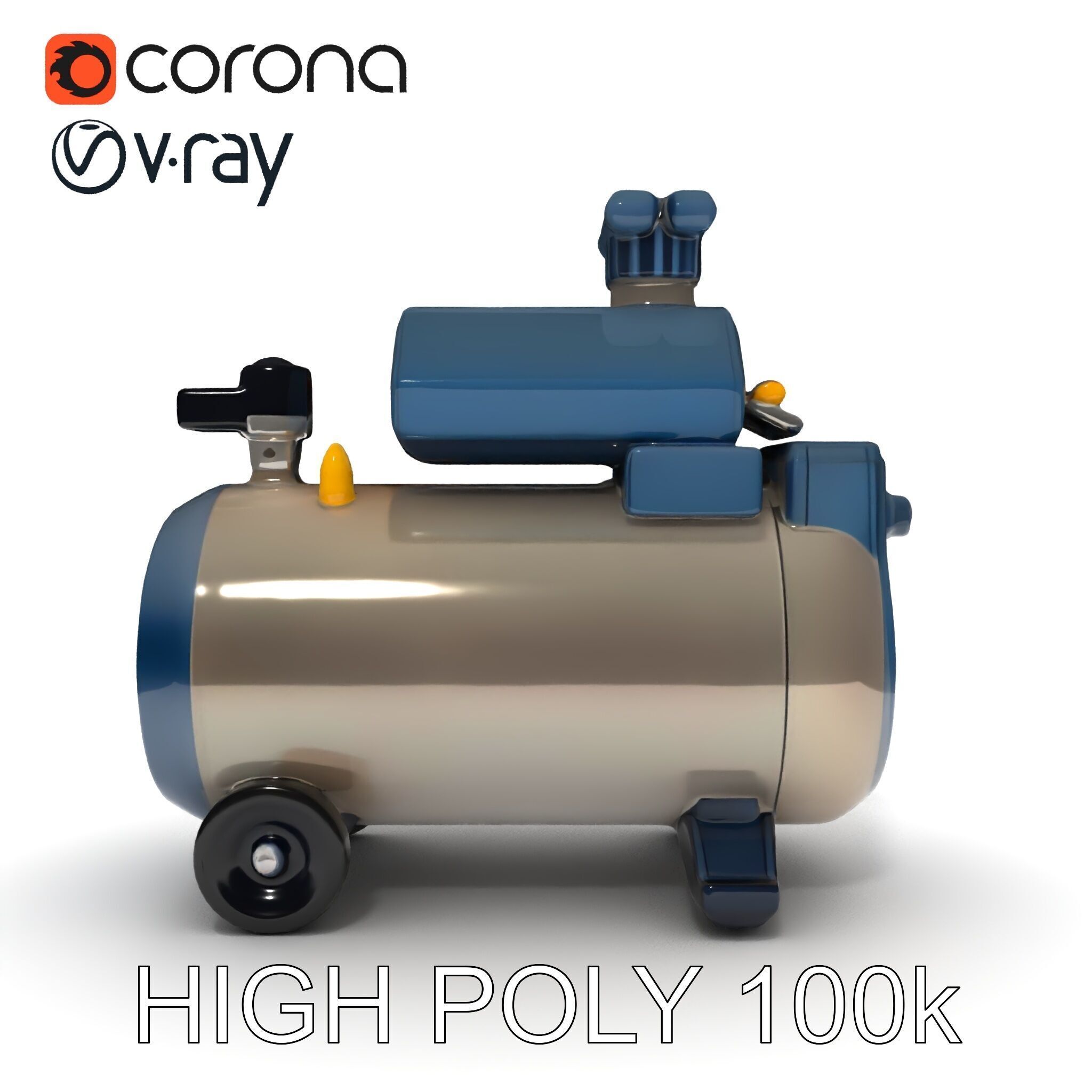 Portable Air Compressor Model Pack for D Rendering and Game D... Low-poly 3D model_29