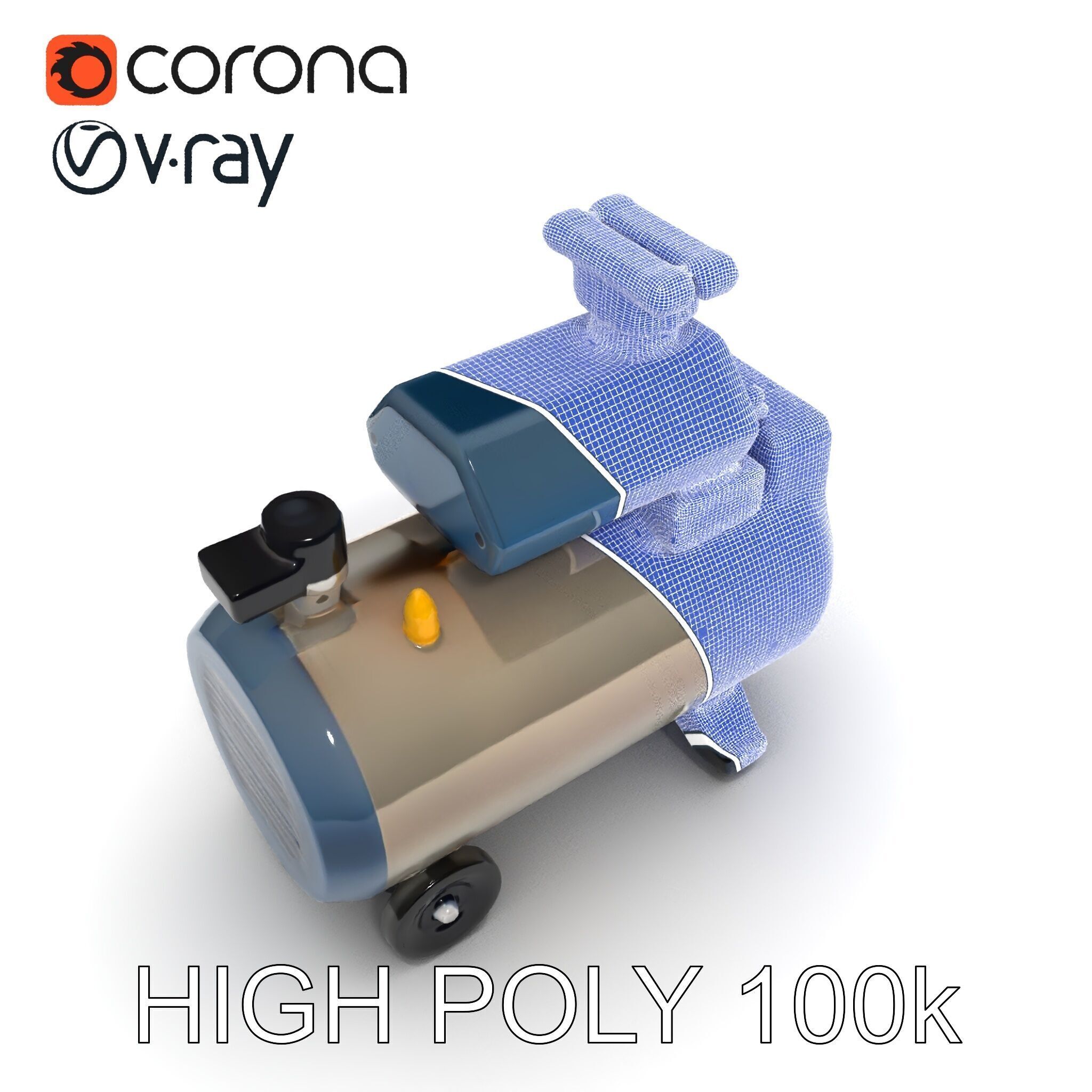 Portable Air Compressor Model Pack for D Rendering and Game D... Low-poly 3D model_18
