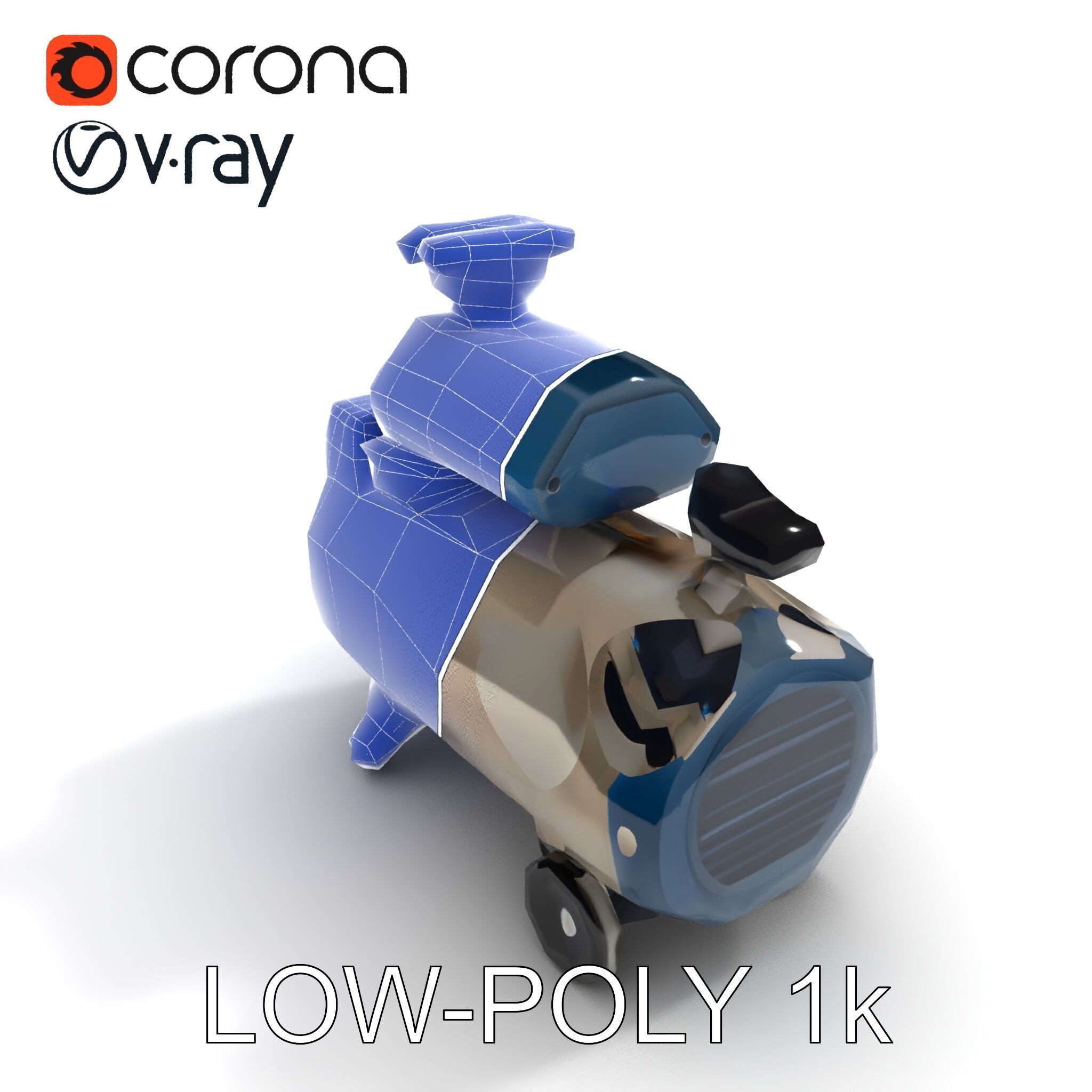 Portable Air Compressor Model Pack for D Rendering and Game D... Low-poly 3D model_28