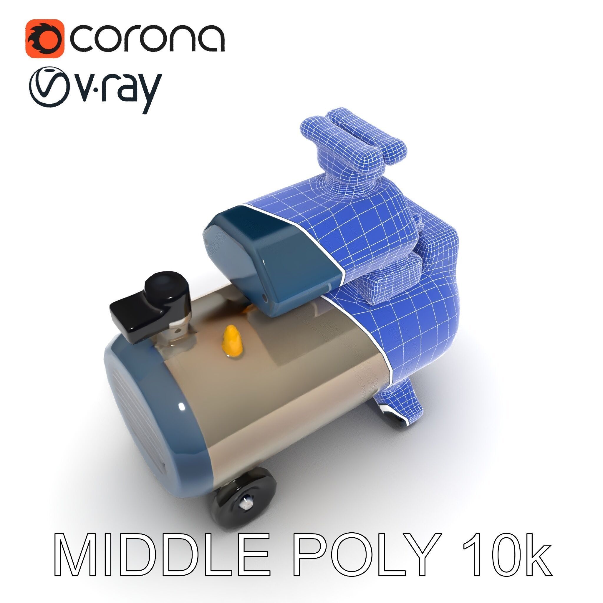 Portable Air Compressor Model Pack for D Rendering and Game D... Low-poly 3D model_24