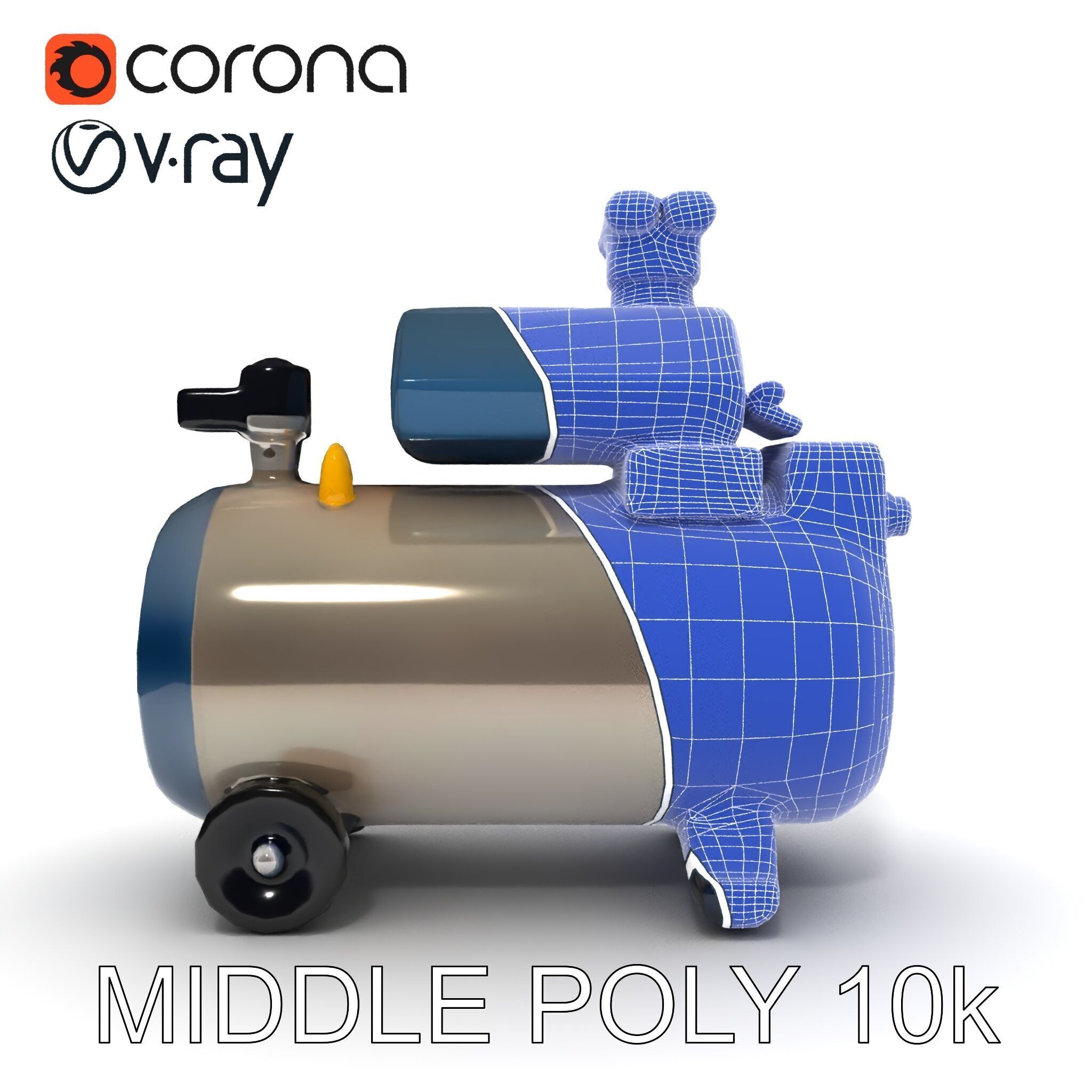 Portable Air Compressor Model Pack for D Rendering and Game D... Low-poly 3D model_11