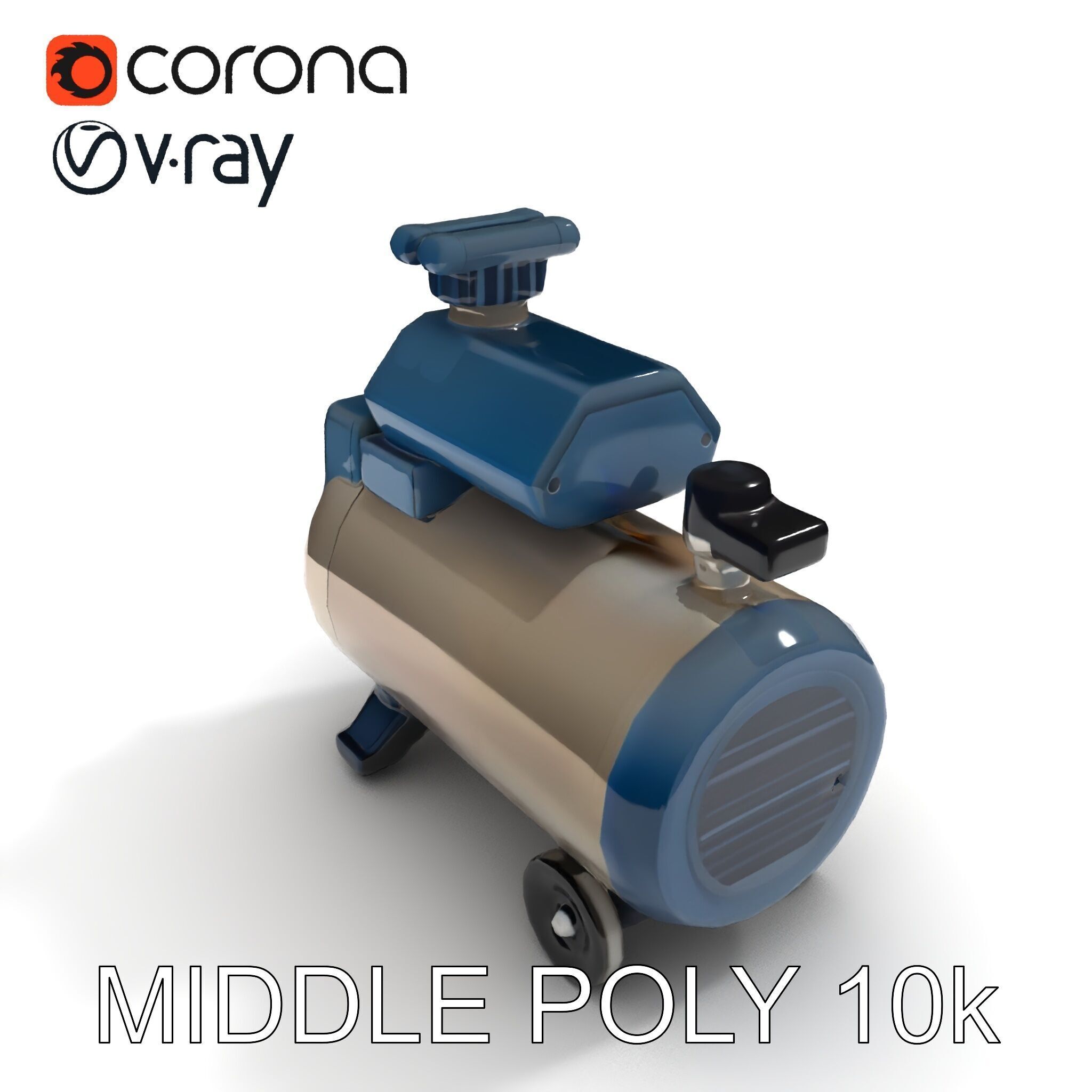 Portable Air Compressor Model Pack for D Rendering and Game D... Low-poly 3D model_9