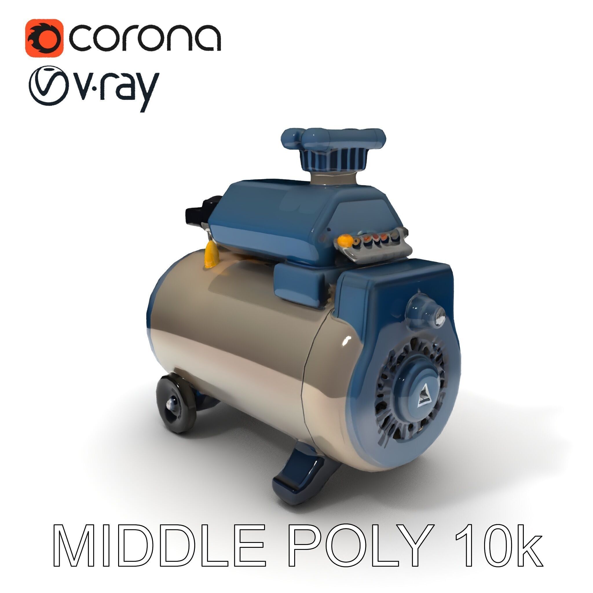 Portable Air Compressor Model Pack for D Rendering and Game D... Low-poly 3D model_14