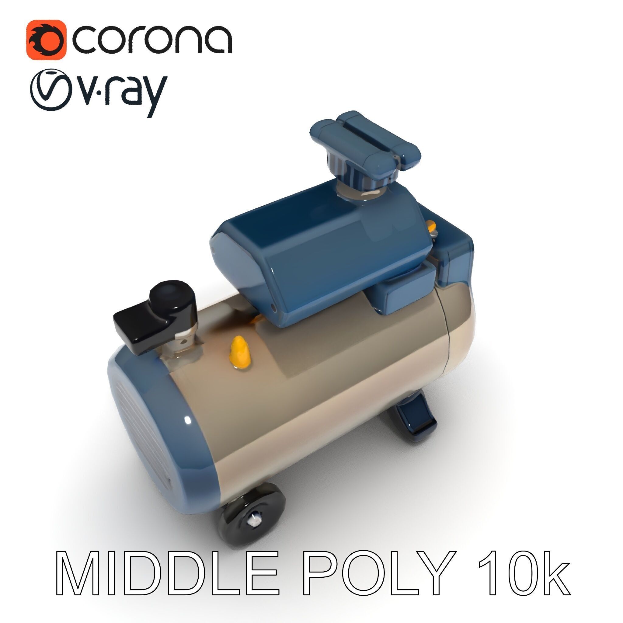 Portable Air Compressor Model Pack for D Rendering and Game D... Low-poly 3D model_27