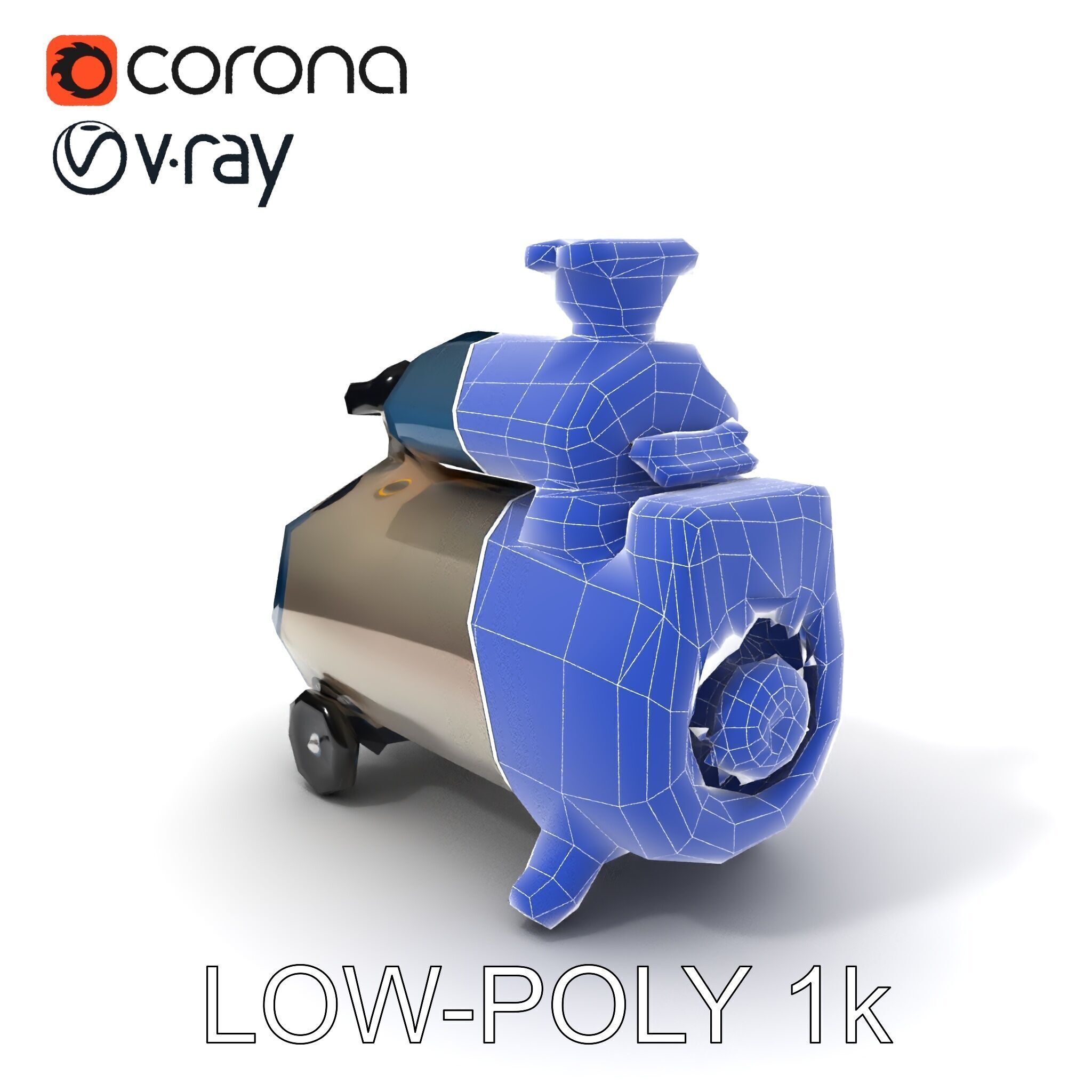 Portable Air Compressor Model Pack for D Rendering and Game D... Low-poly 3D model_10