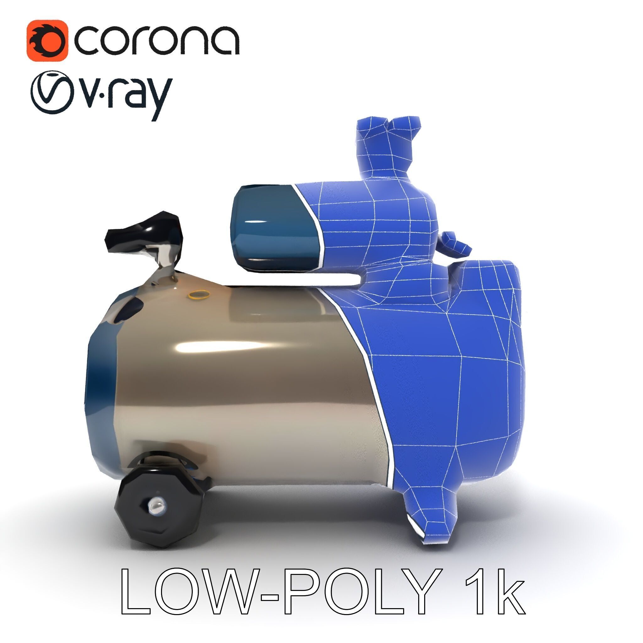 Portable Air Compressor Model Pack for D Rendering and Game D... Low-poly 3D model_22