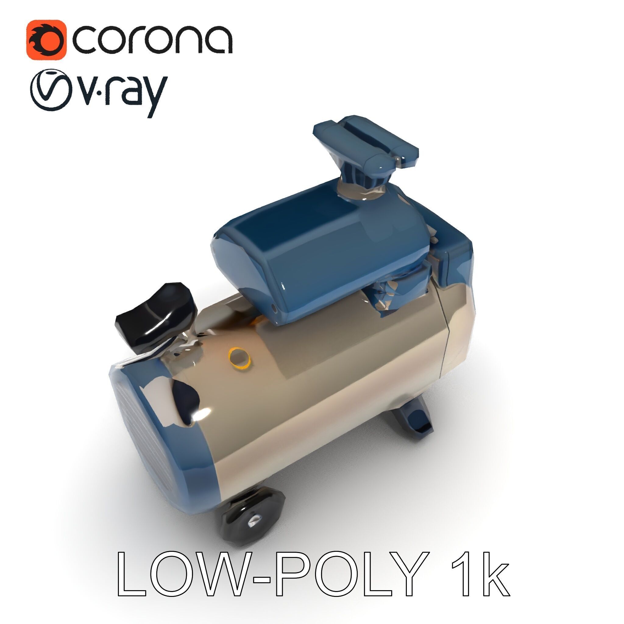 Portable Air Compressor Model Pack for D Rendering and Game D... Low-poly 3D model_12