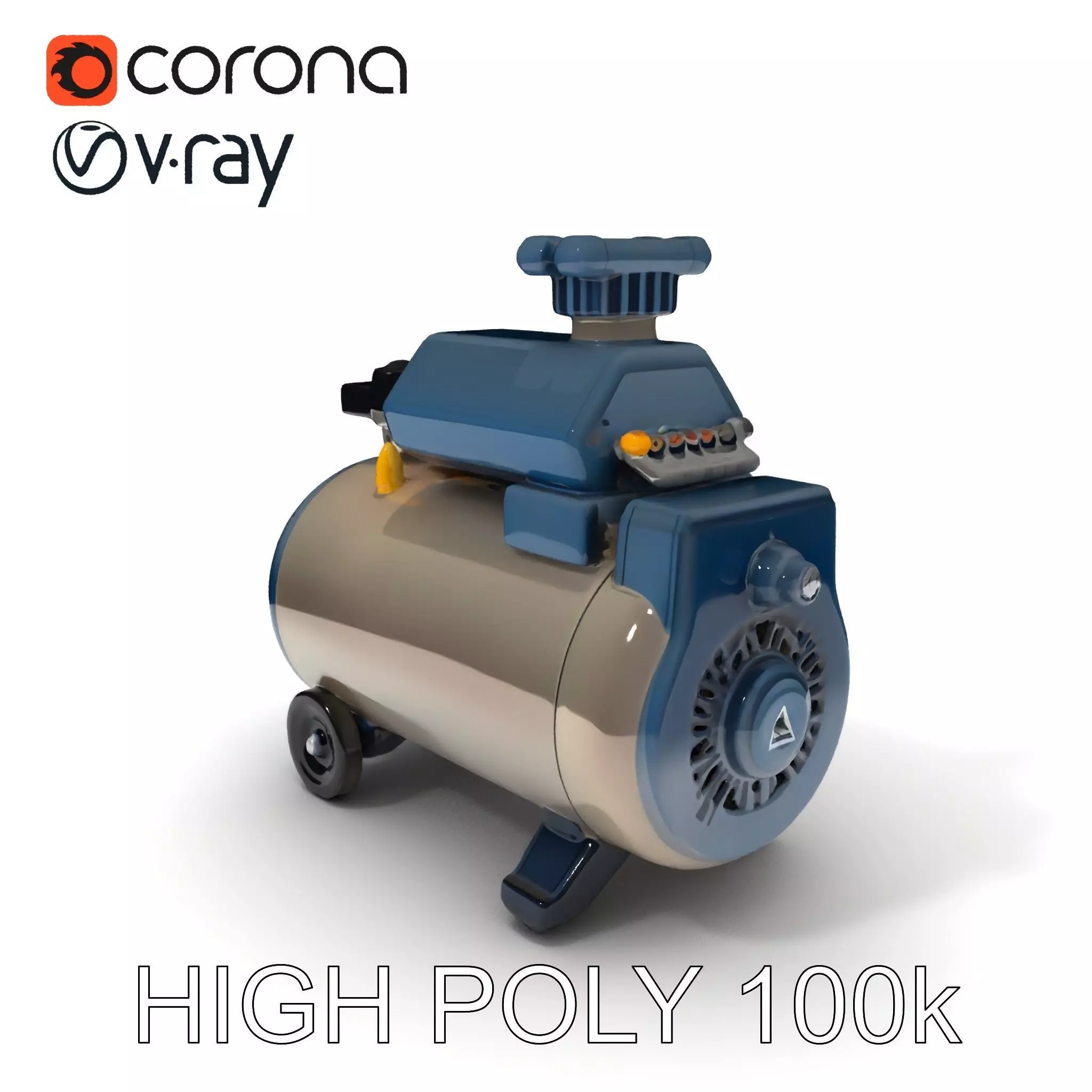 Portable Air Compressor Model Pack for D Rendering and Game D... Low-poly 3D model_0