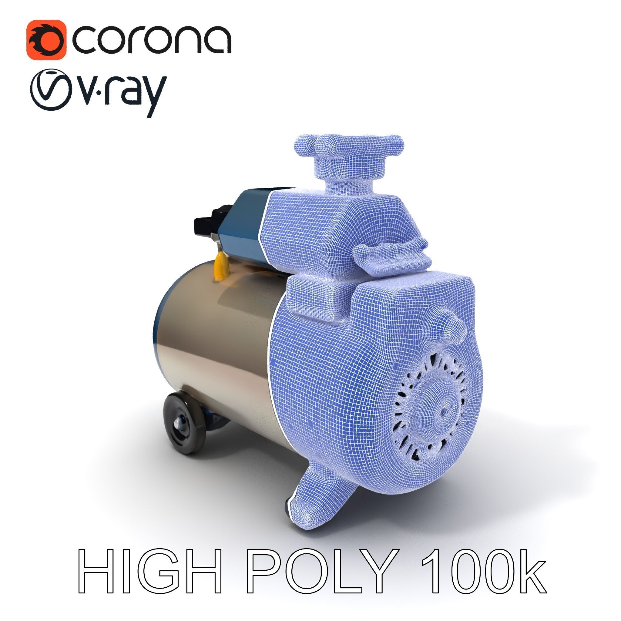 Portable Air Compressor Model Pack for D Rendering and Game D... Low-poly 3D model_3