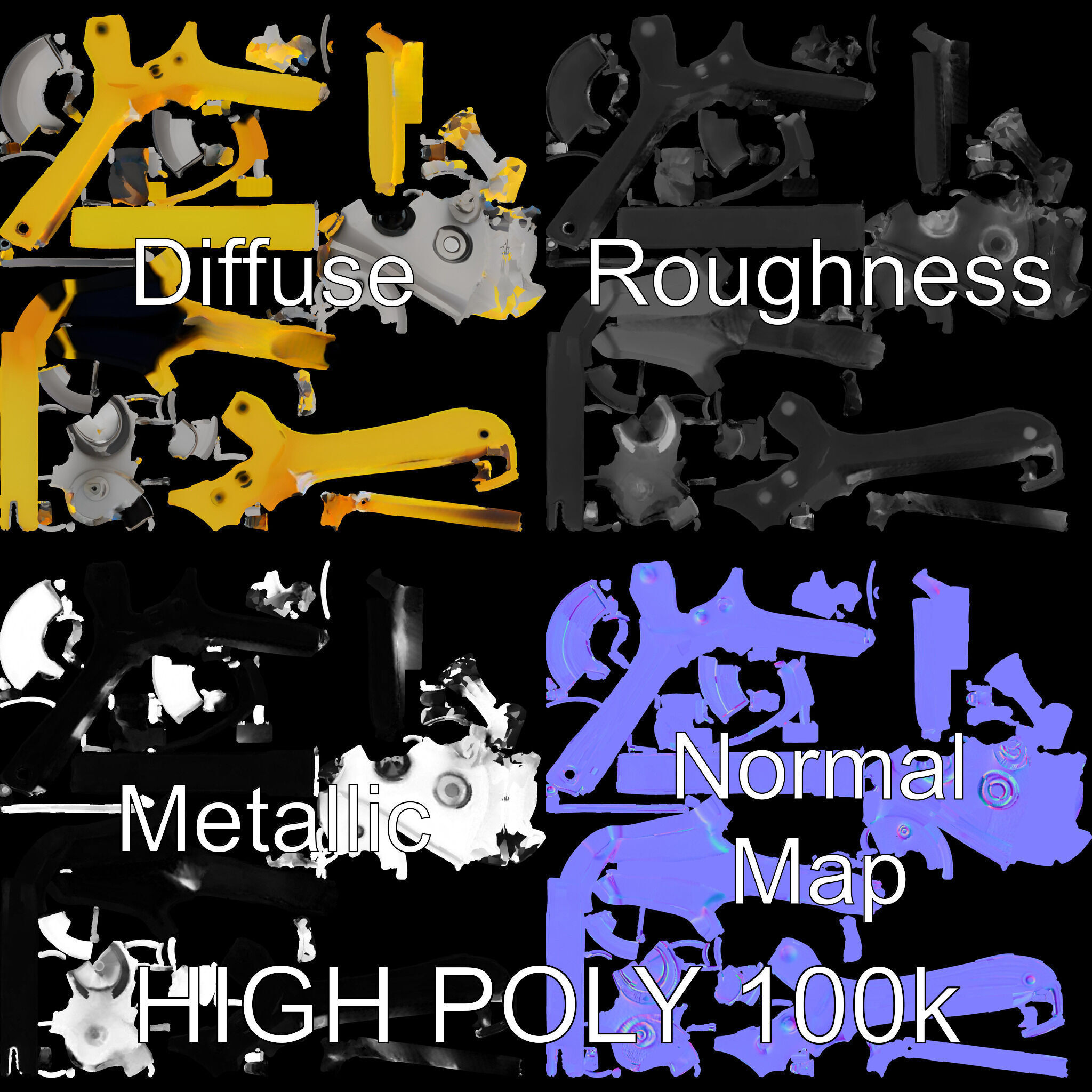 HeavyDuty Bolt Cutter D Model Pack Low-poly 3D model_2