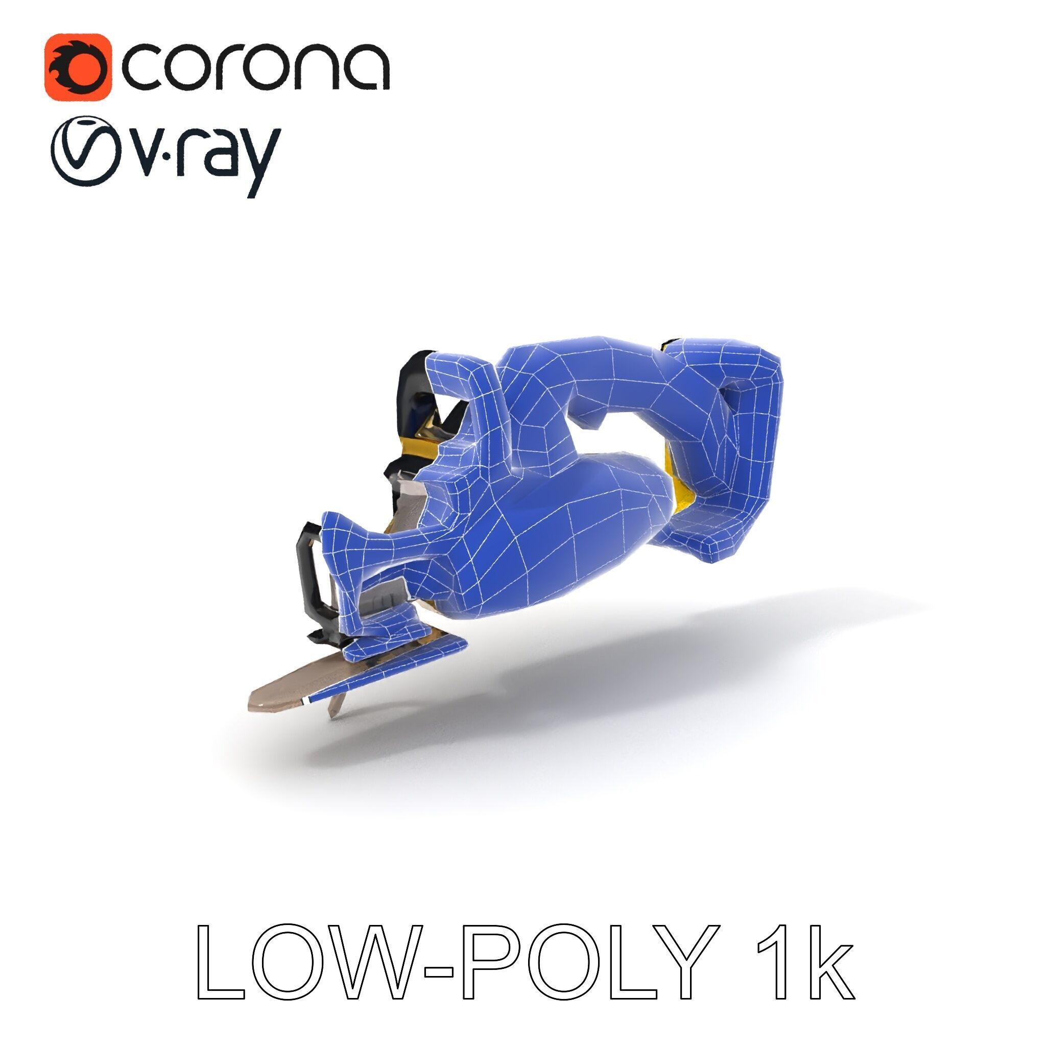 Cordless Electric Saw D Model Pack Low-poly 3D model_15