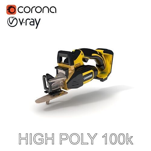 Cordless Electric Saw D Model Pack Low-poly 3D model