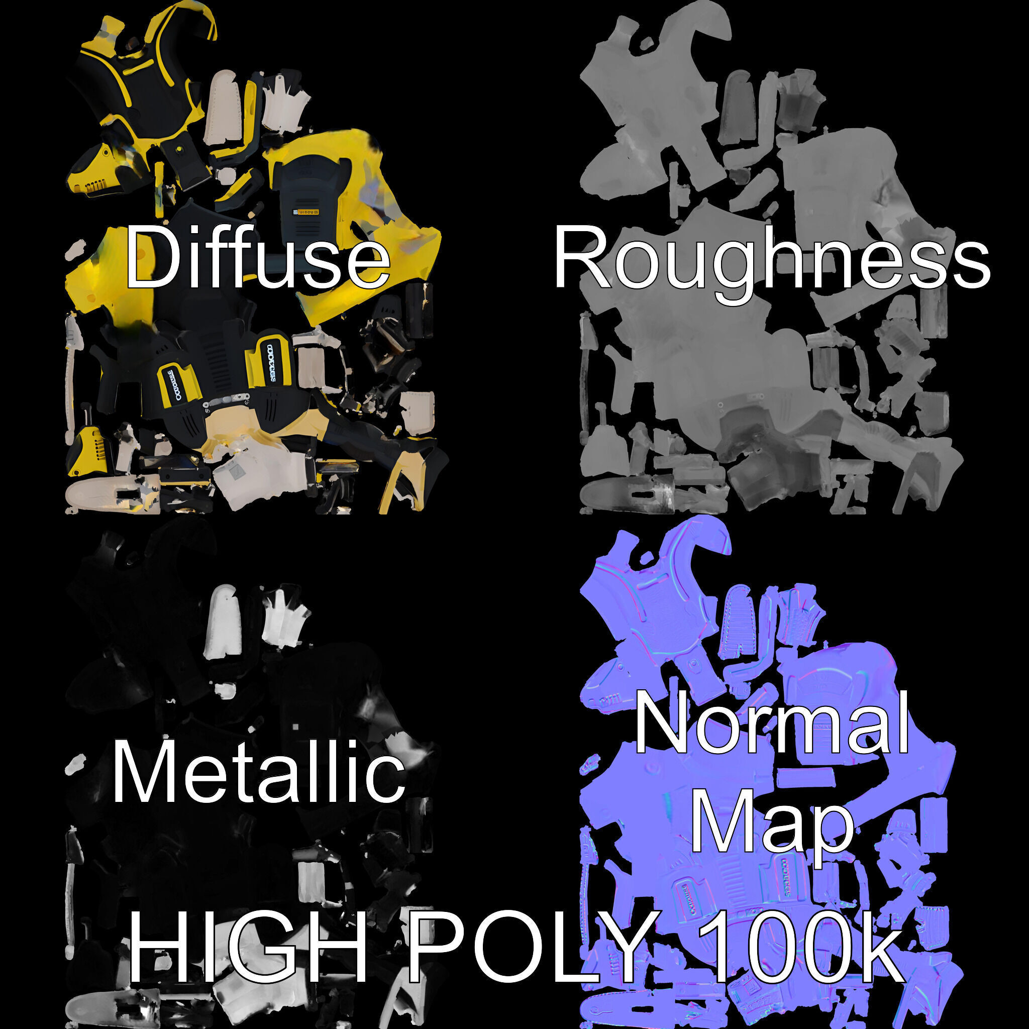 Cordless Electric Saw D Model Pack Low-poly 3D model_2