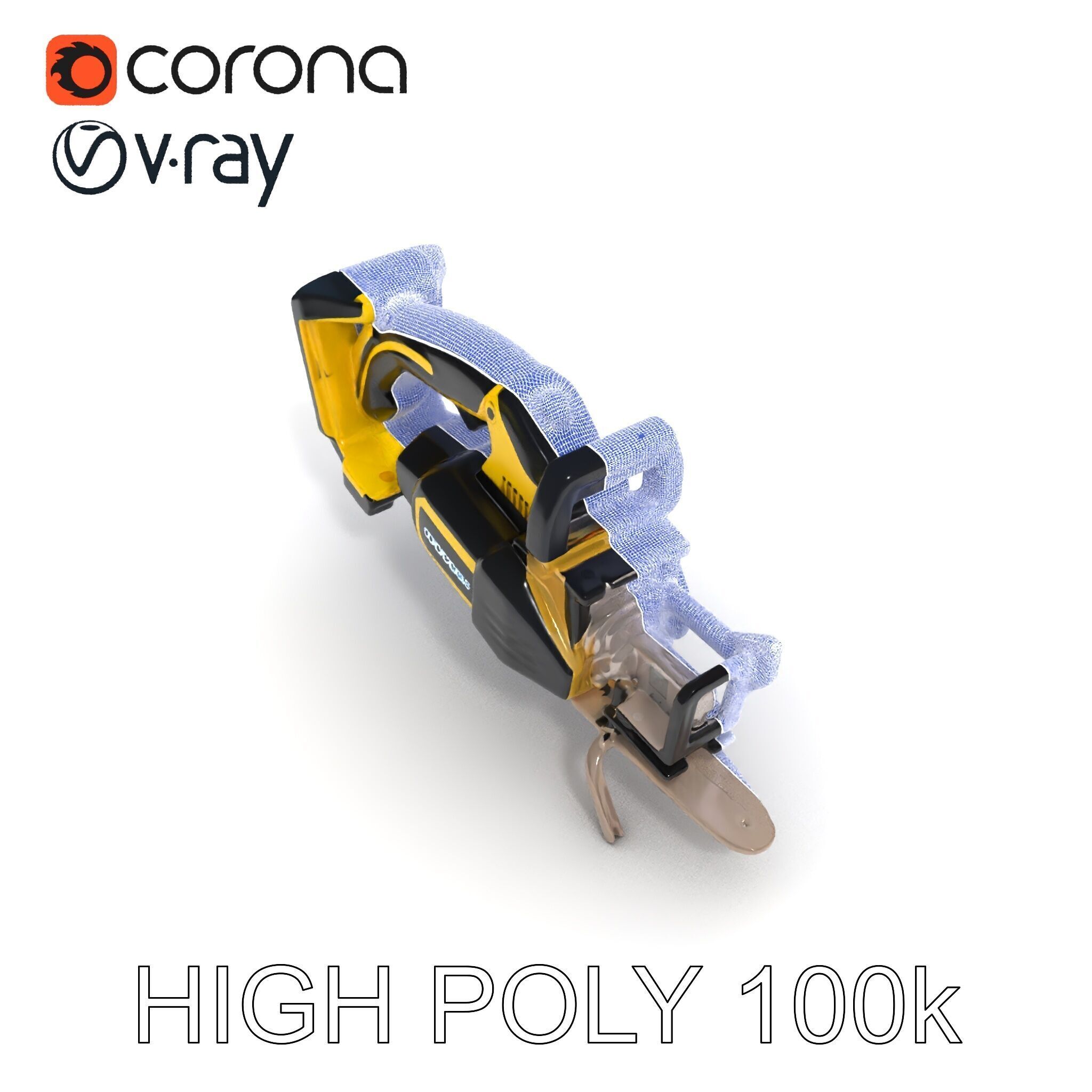 Cordless Electric Saw D Model Pack Low-poly 3D model_32