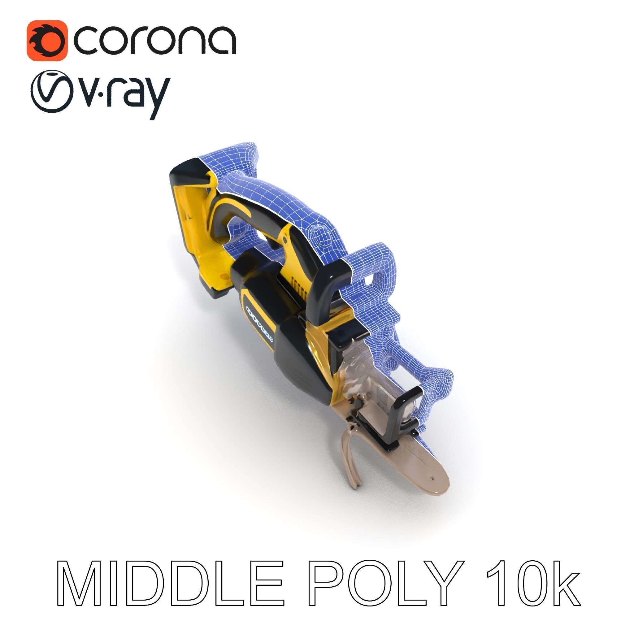 Cordless Electric Saw D Model Pack Low-poly 3D model_6