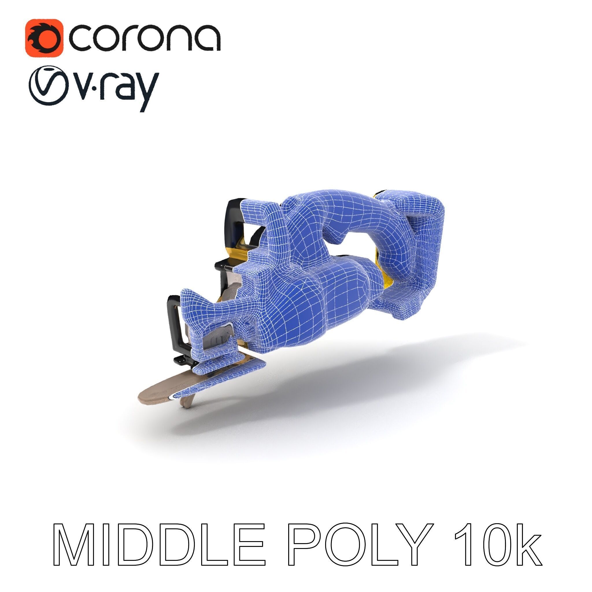 Cordless Electric Saw D Model Pack Low-poly 3D model_9