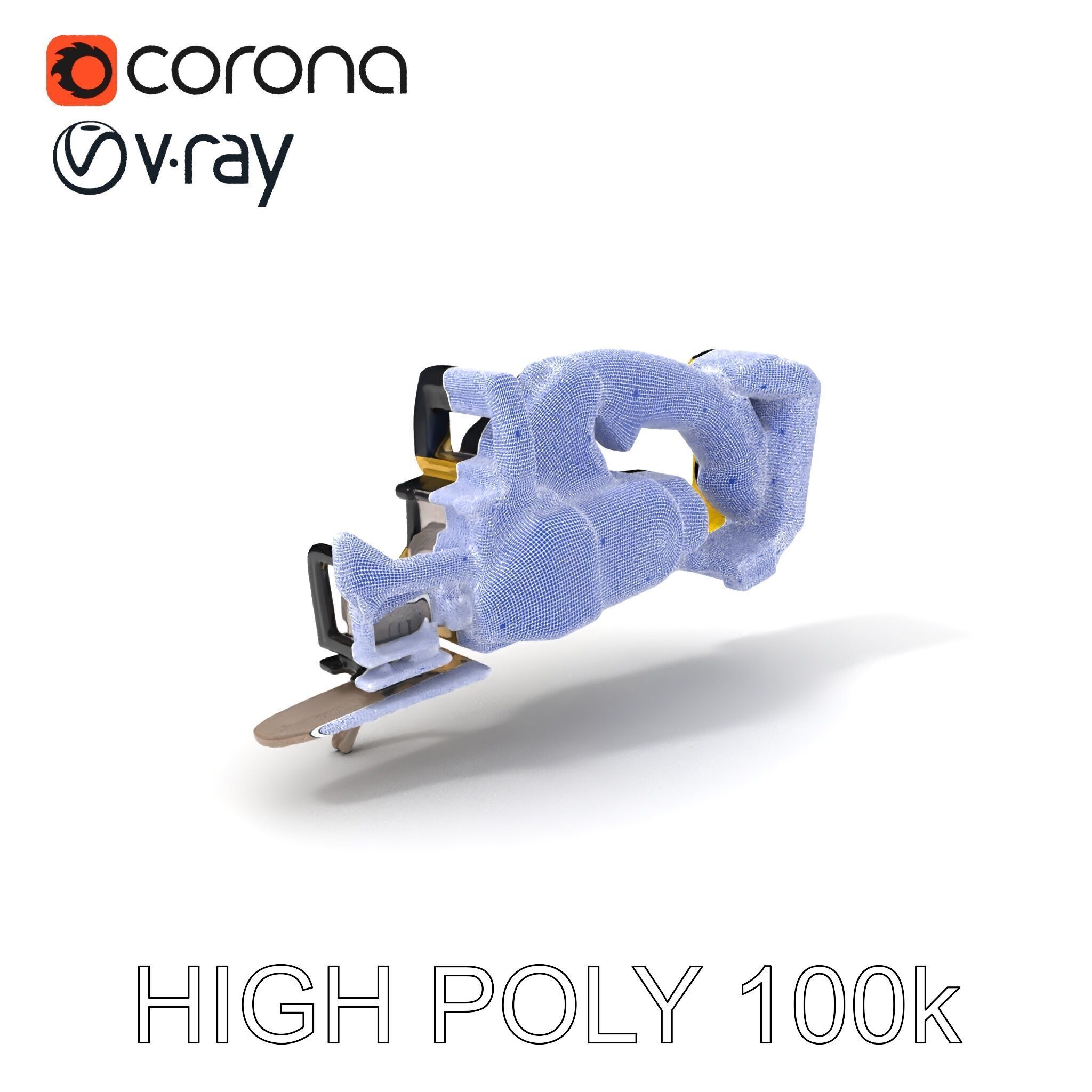Cordless Electric Saw D Model Pack Low-poly 3D model_4