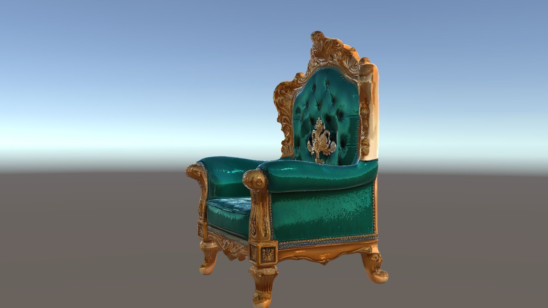Luxurious Baroque Throne Chair D Model Pack Low-poly 3D model_8