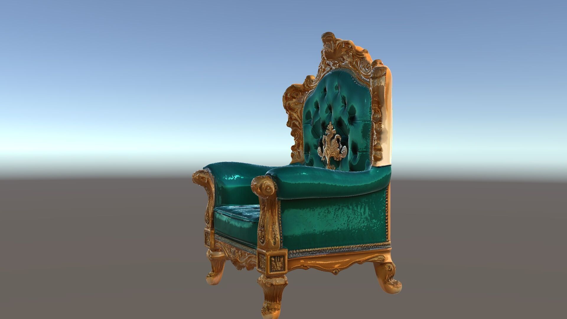Luxurious Baroque Throne Chair D Model Pack Low-poly 3D model_5