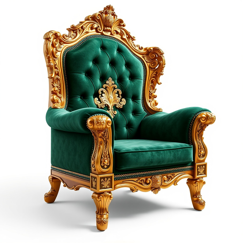 Luxurious Baroque Throne Chair D Model Pack Low-poly 3D model_4