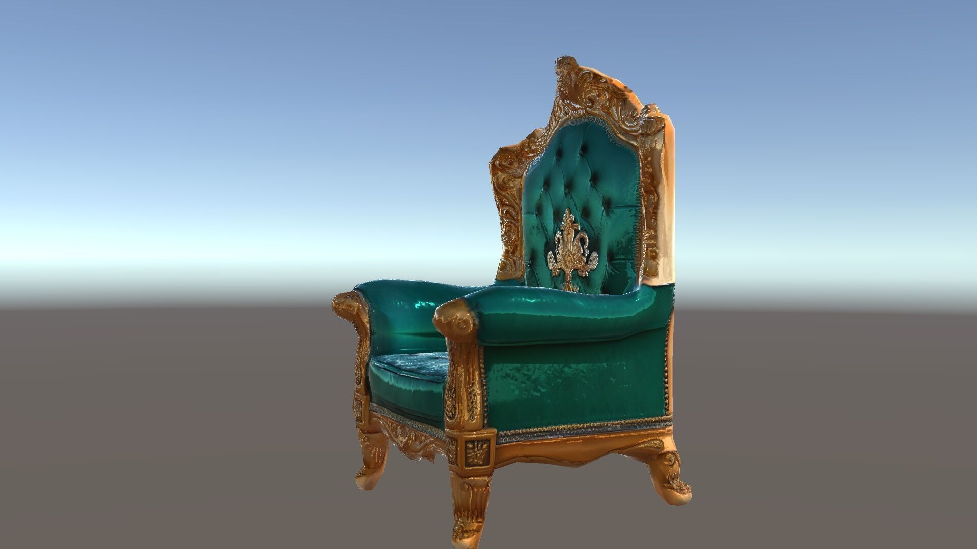 Luxurious Baroque Throne Chair D Model Pack Low-poly 3D model_32