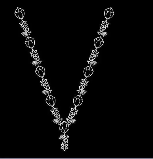 floral necklace 3dm file 3D print model_0