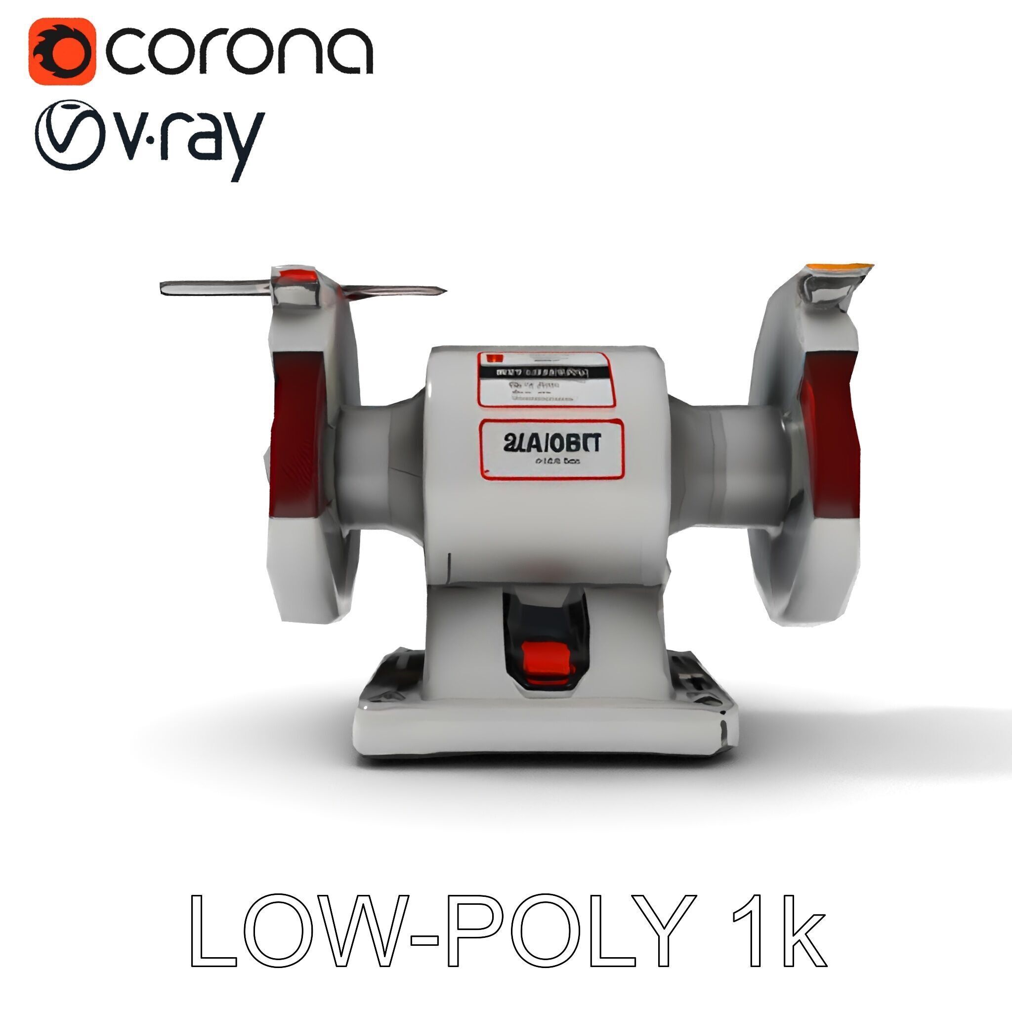 Bench Grinder Model Pack for Industrial and Workshop Scenes Low-poly 3D model_15