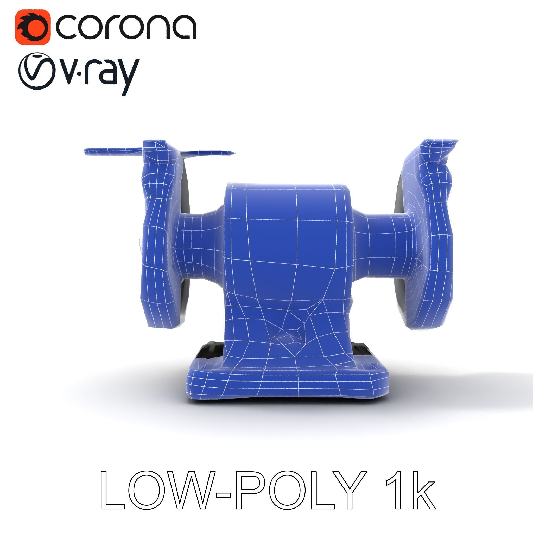 Bench Grinder Model Pack for Industrial and Workshop Scenes Low-poly 3D model_29