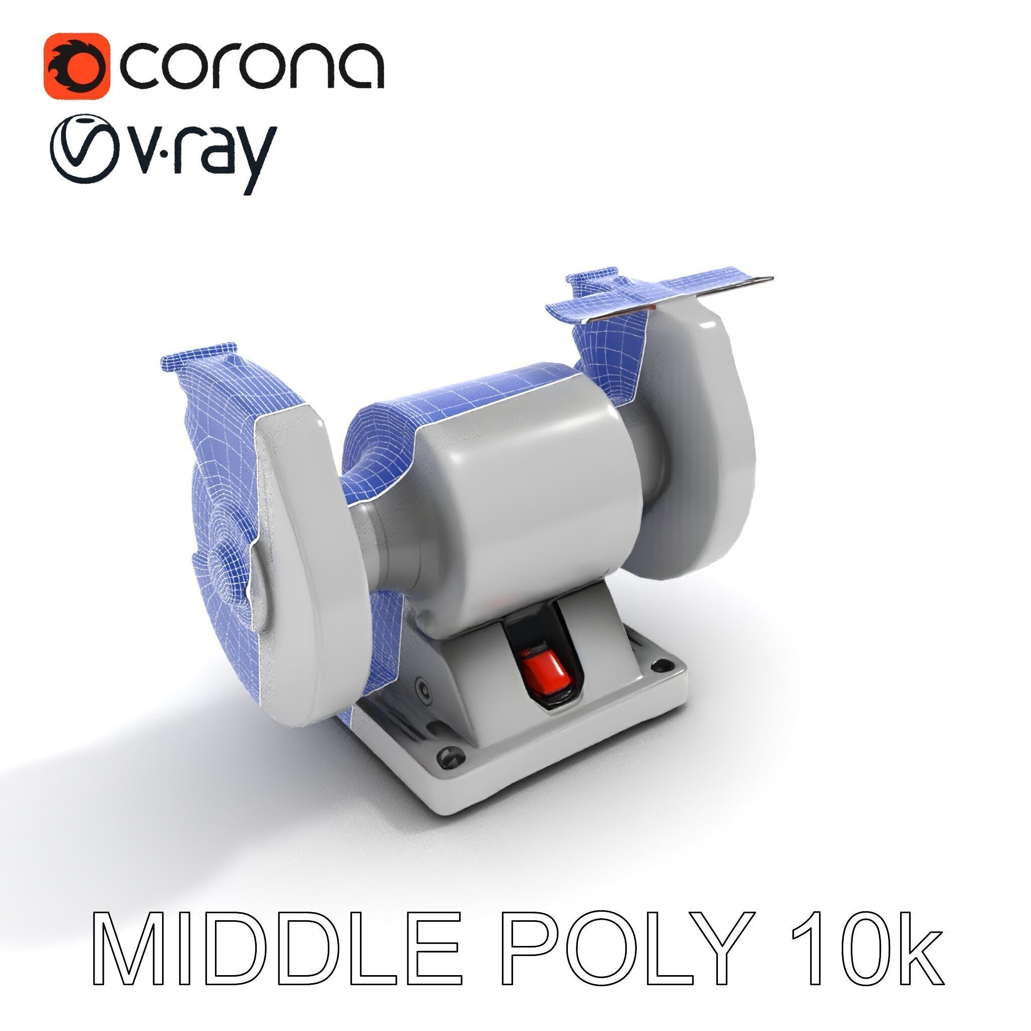 Bench Grinder Model Pack for Industrial and Workshop Scenes Low-poly 3D model_17