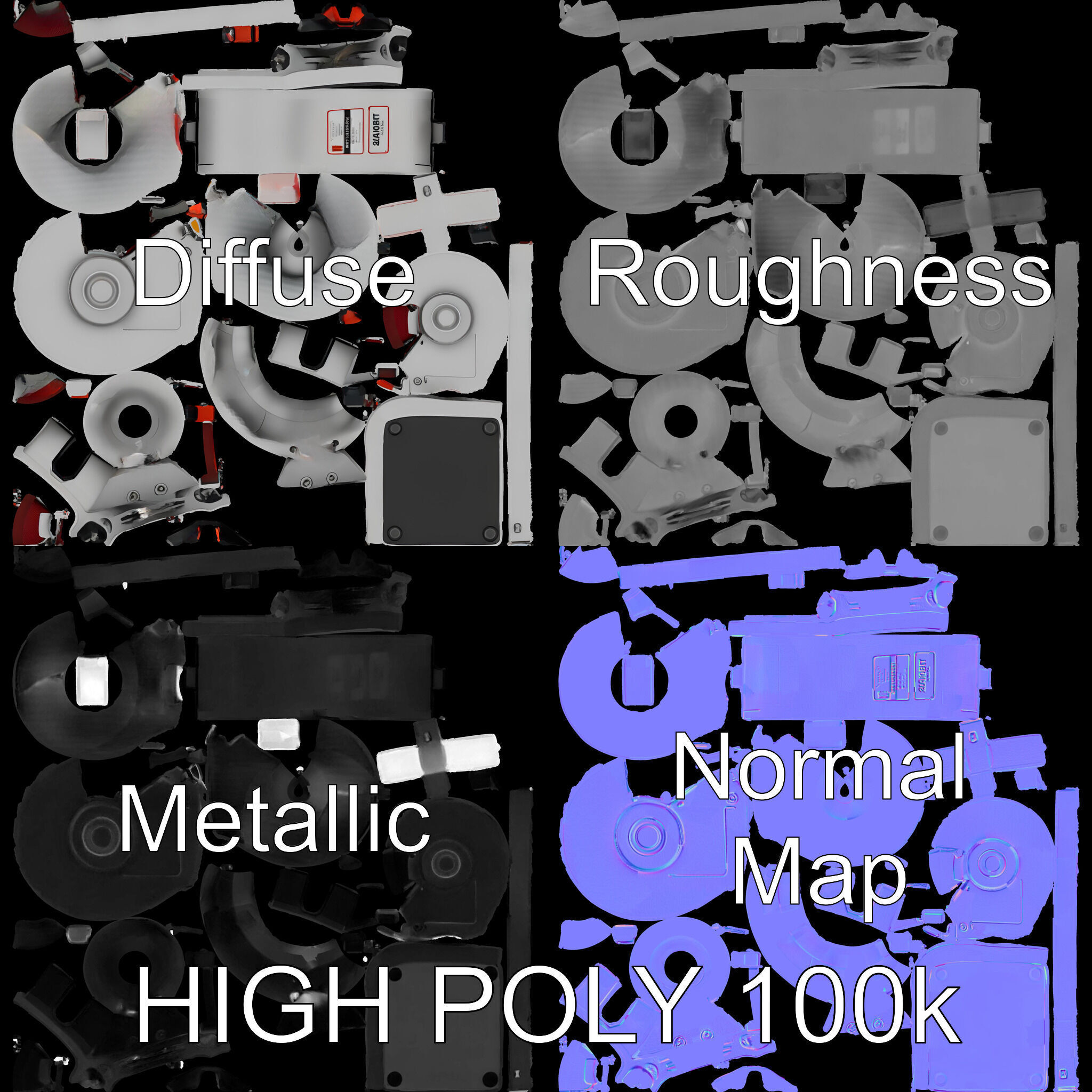 Bench Grinder Model Pack for Industrial and Workshop Scenes Low-poly 3D model_2