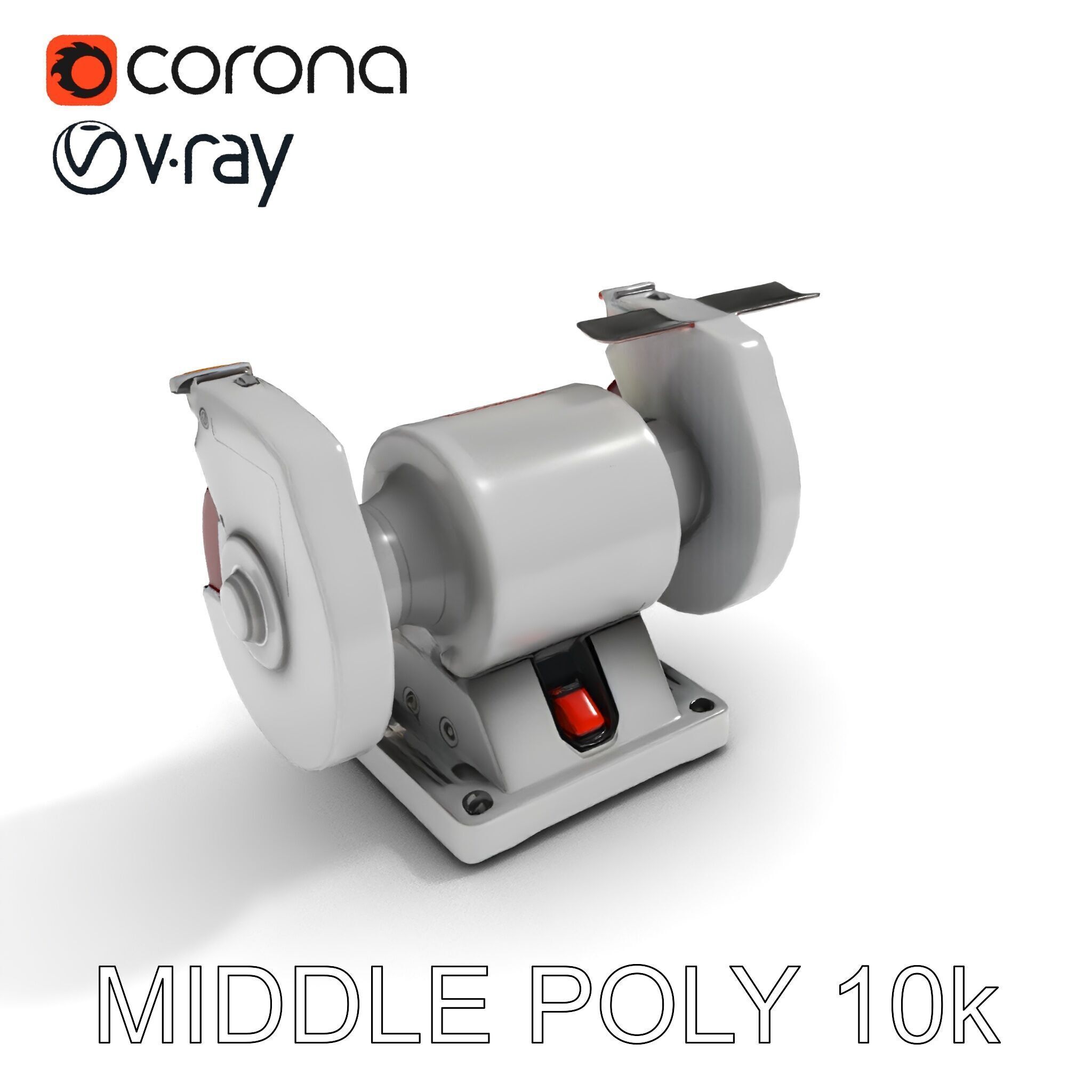 Bench Grinder Model Pack for Industrial and Workshop Scenes Low-poly 3D model_28