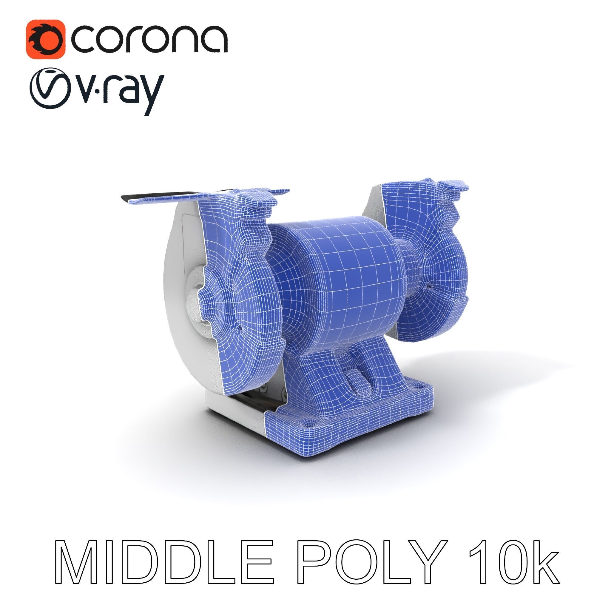 Bench Grinder Model Pack for Industrial and Workshop Scenes Low-poly 3D model_25