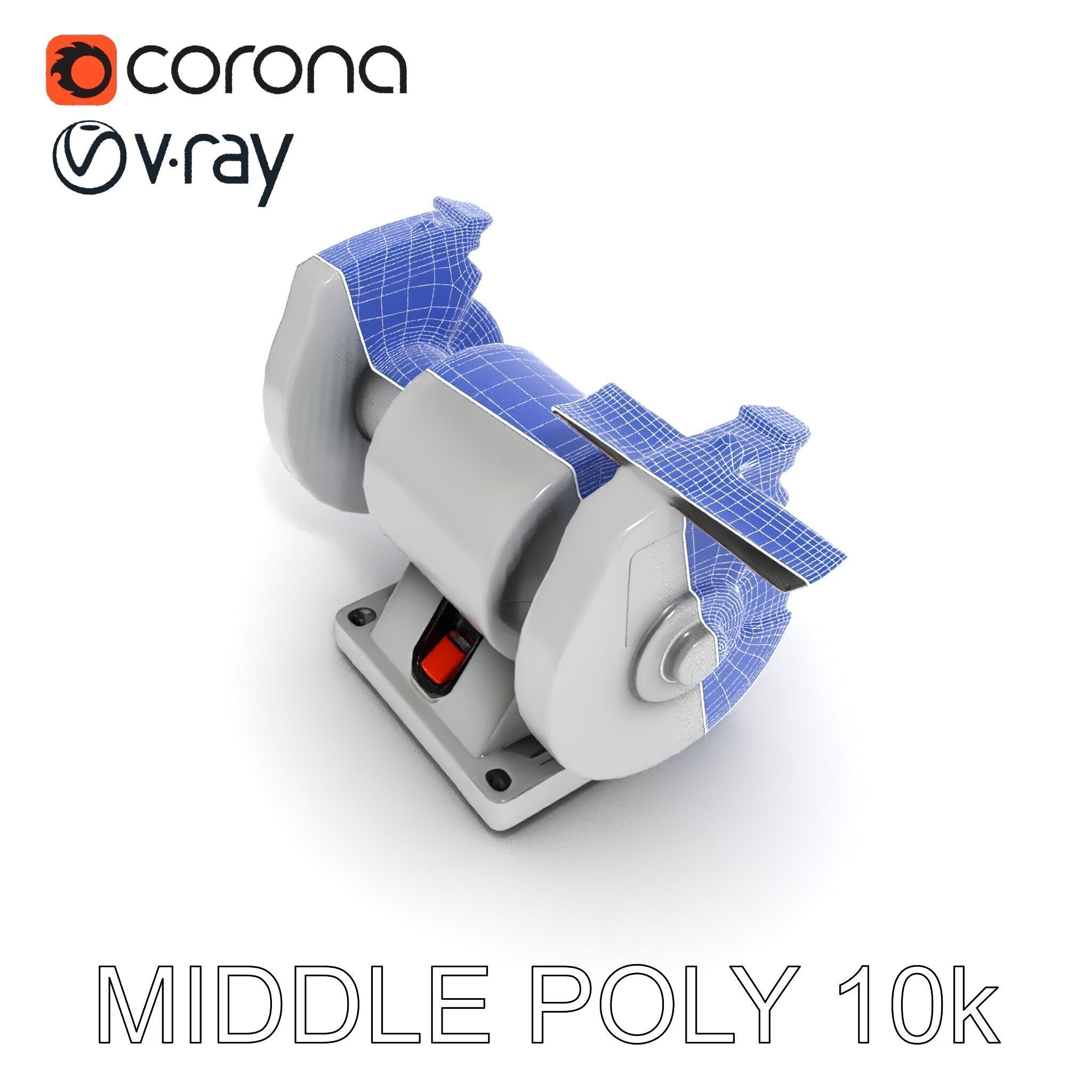 Bench Grinder Model Pack for Industrial and Workshop Scenes Low-poly 3D model_14