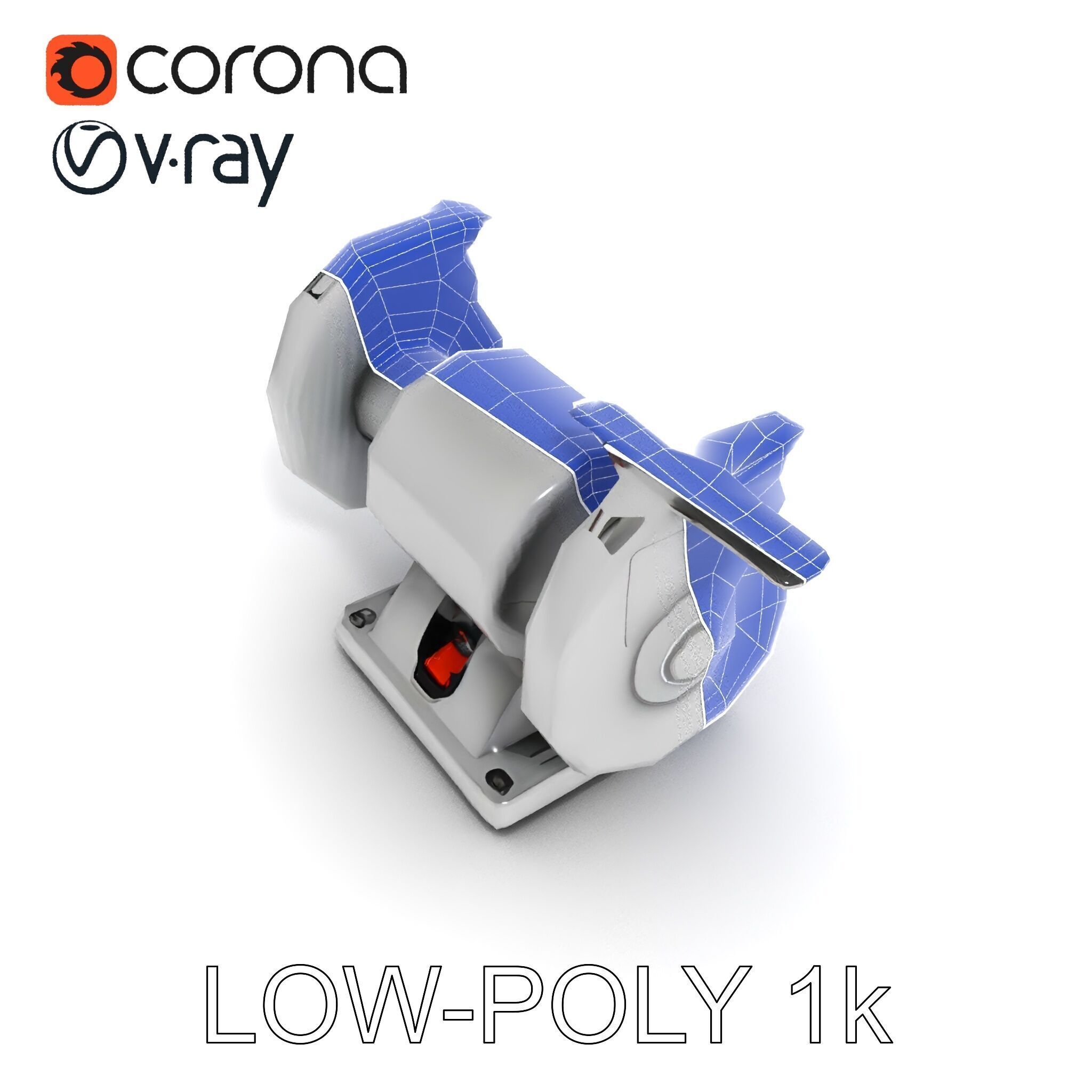 Bench Grinder Model Pack for Industrial and Workshop Scenes Low-poly 3D model_12