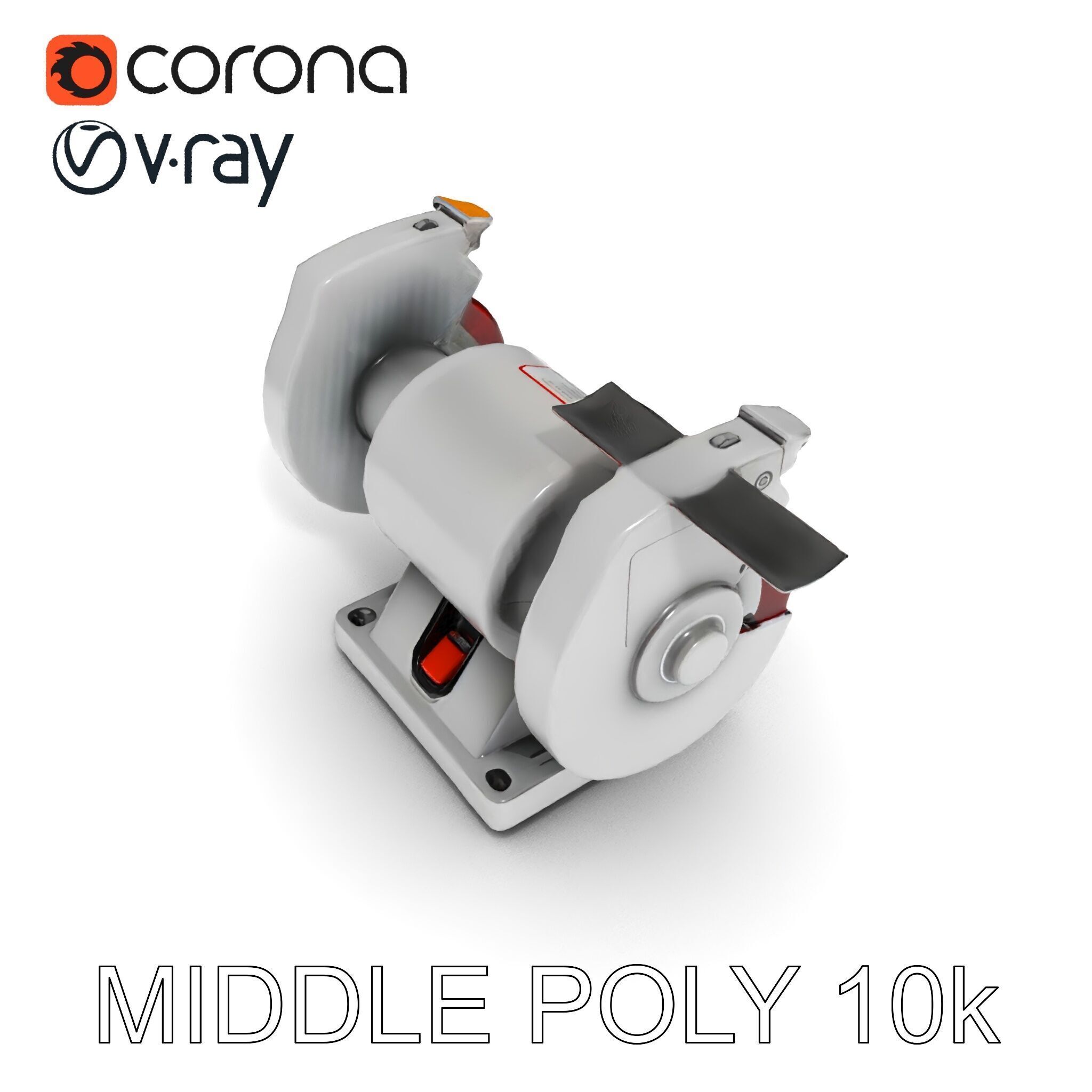 Bench Grinder Model Pack for Industrial and Workshop Scenes Low-poly 3D model_11