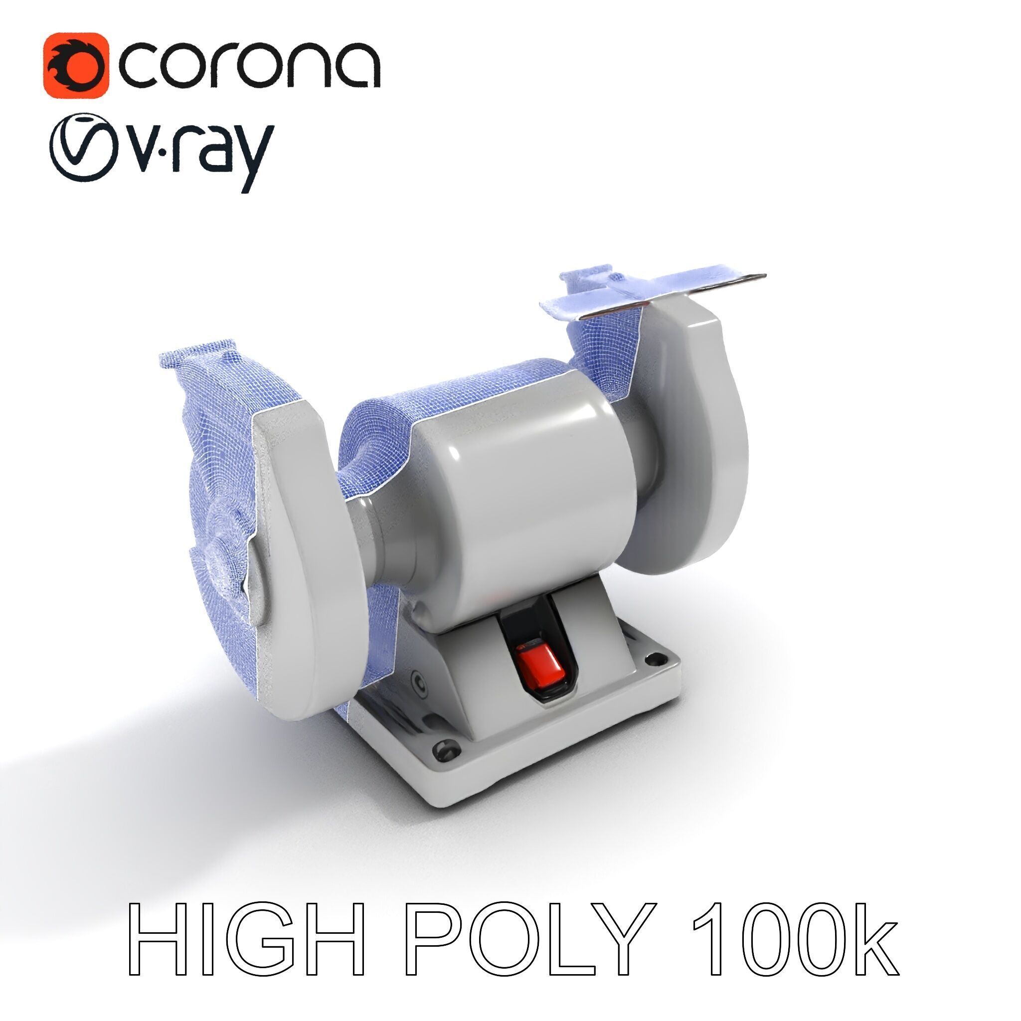 Bench Grinder Model Pack for Industrial and Workshop Scenes Low-poly 3D model_35