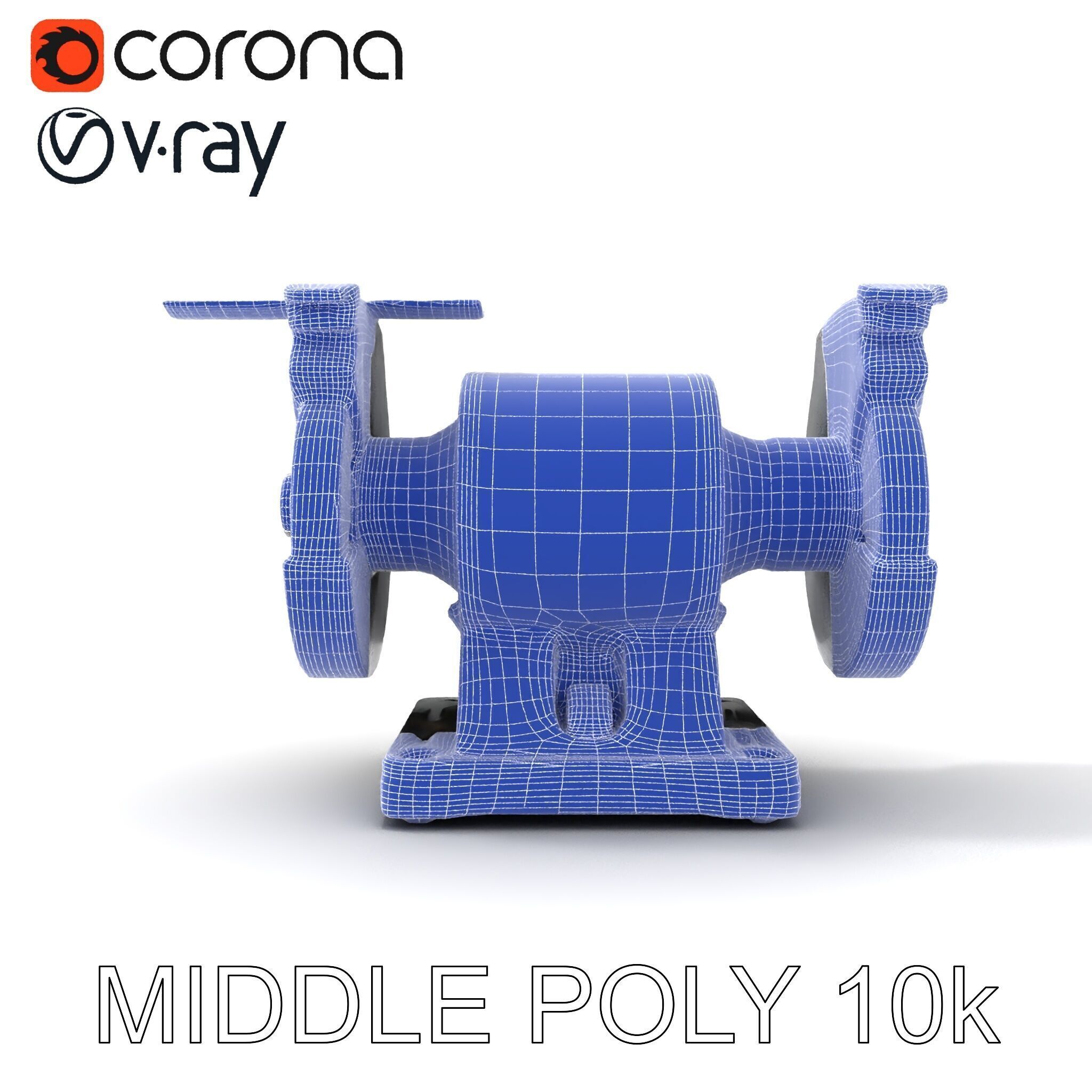 Bench Grinder Model Pack for Industrial and Workshop Scenes Low-poly 3D model_6