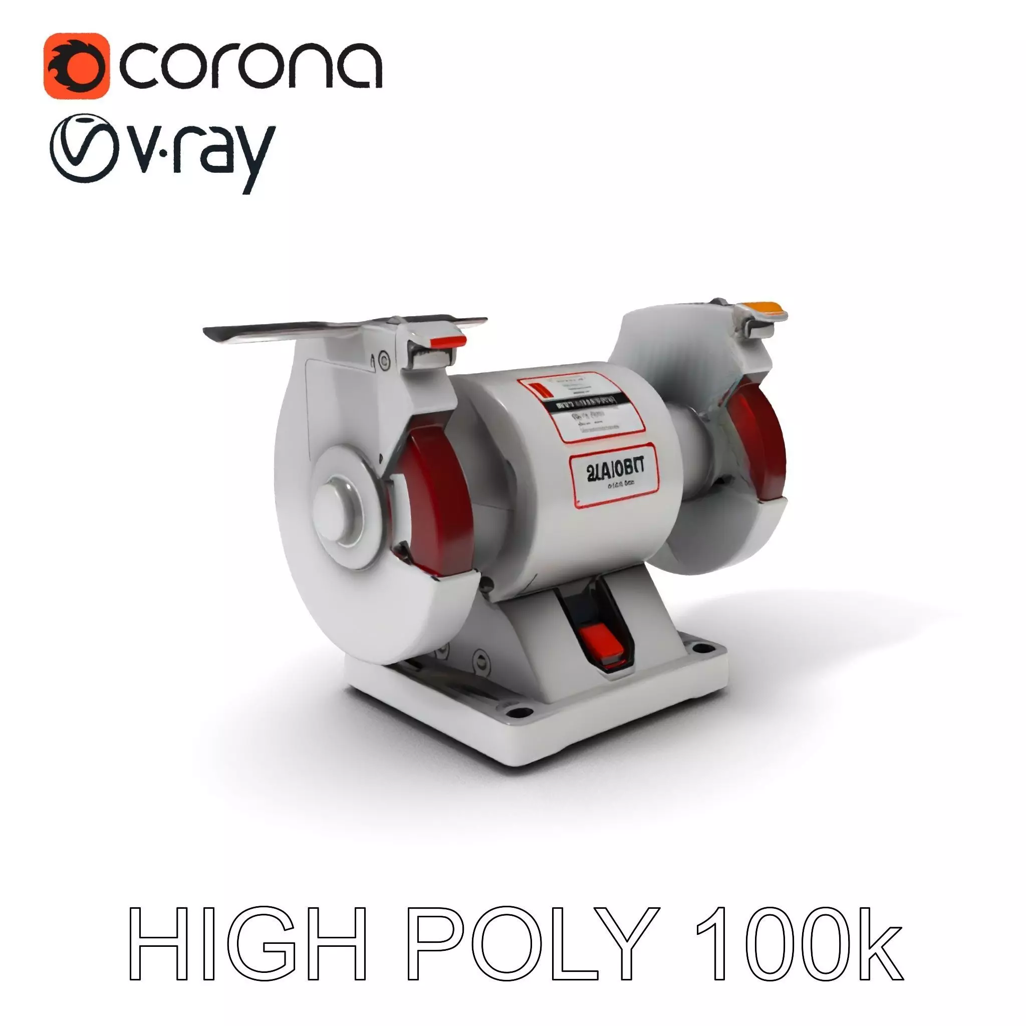 Bench Grinder Model Pack for Industrial and Workshop Scenes Low-poly 3D model_0