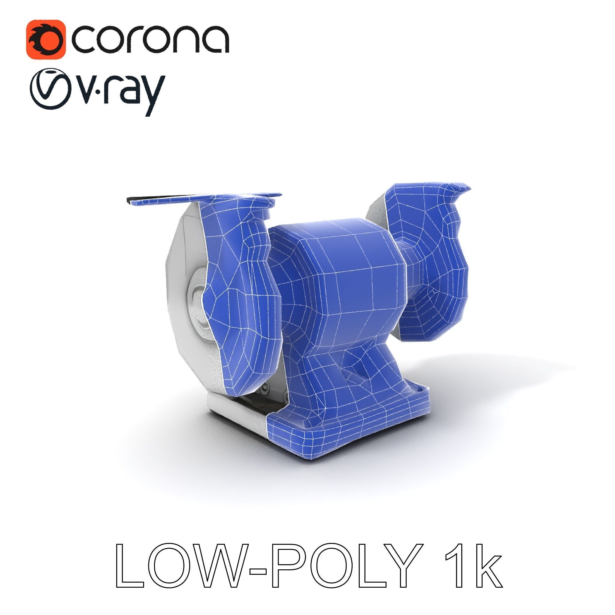 Bench Grinder Model Pack for Industrial and Workshop Scenes Low-poly 3D model_9