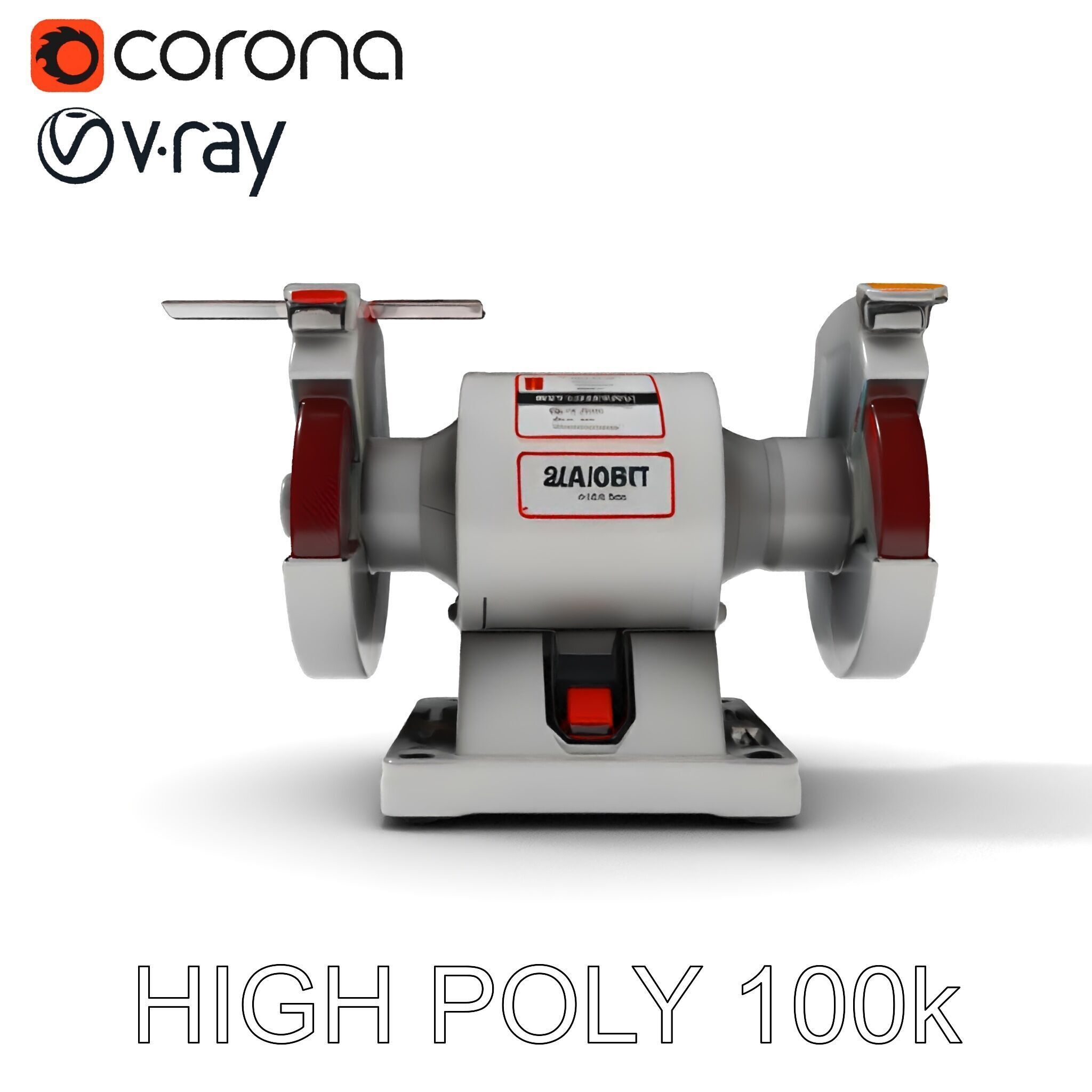 Bench Grinder Model Pack for Industrial and Workshop Scenes Low-poly 3D model_16