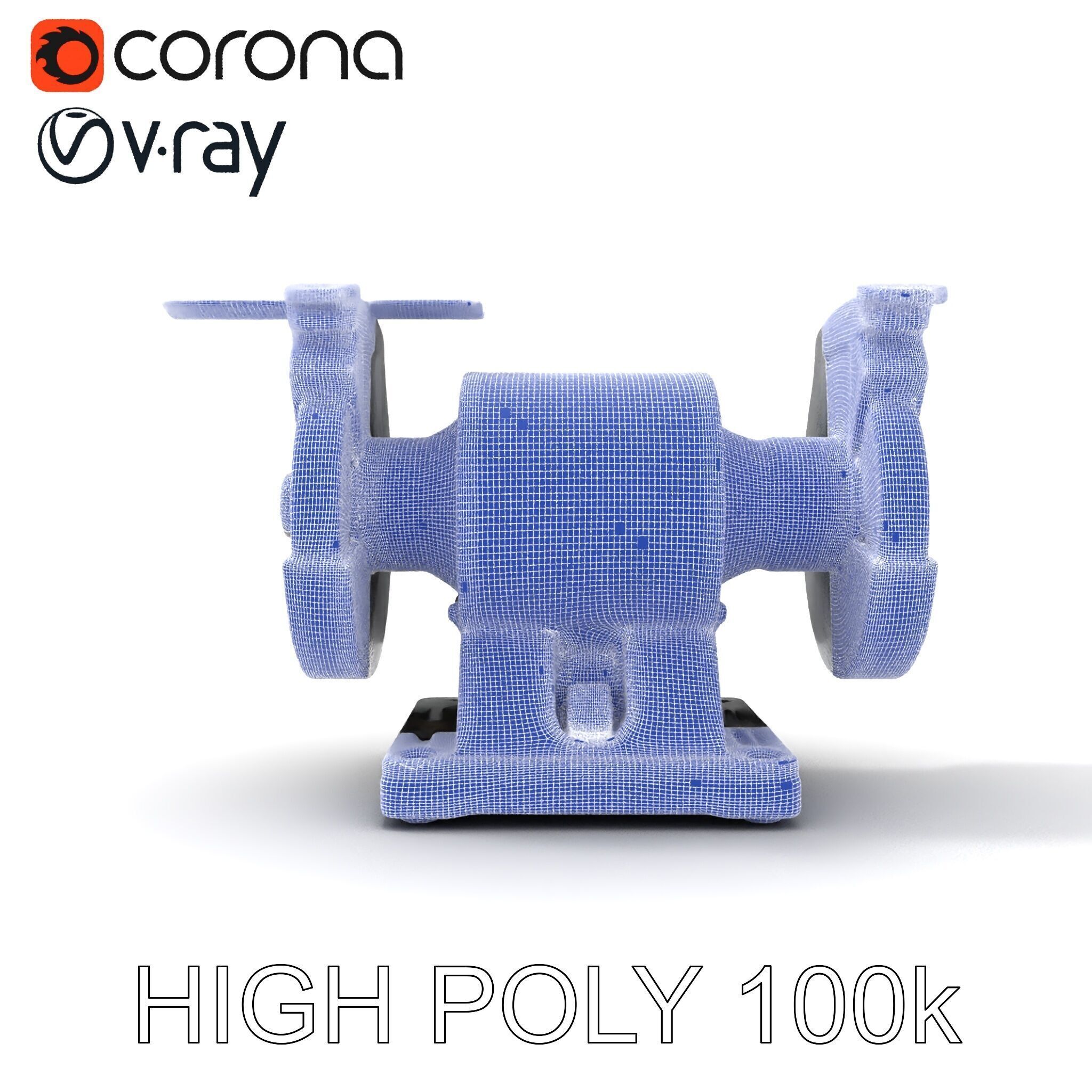 Bench Grinder Model Pack for Industrial and Workshop Scenes Low-poly 3D model_13