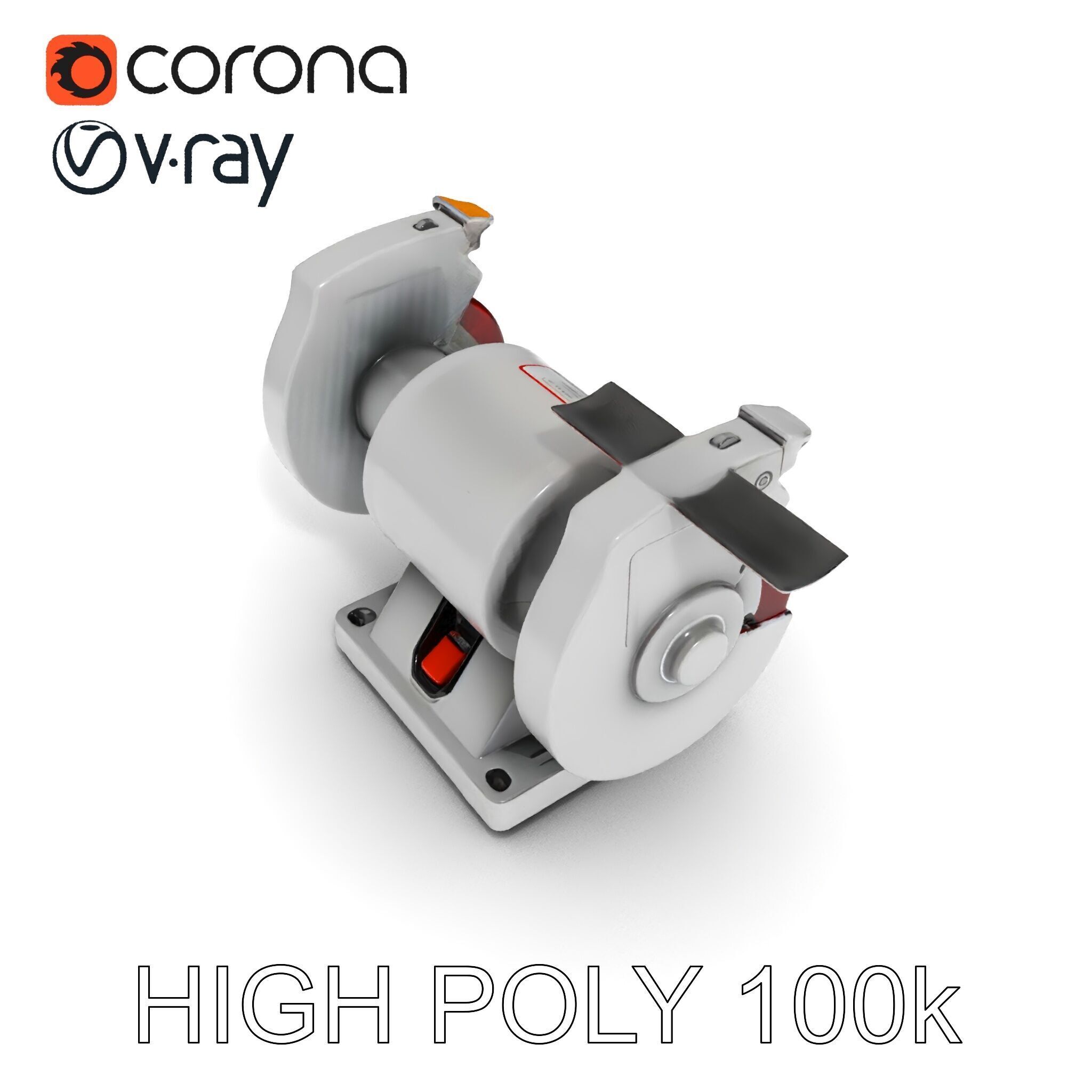 Bench Grinder Model Pack for Industrial and Workshop Scenes Low-poly 3D model_27