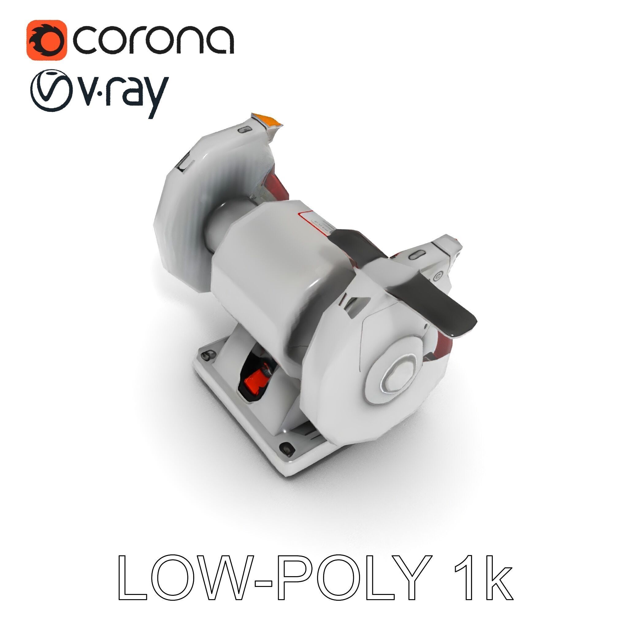 Bench Grinder Model Pack for Industrial and Workshop Scenes Low-poly 3D model_21