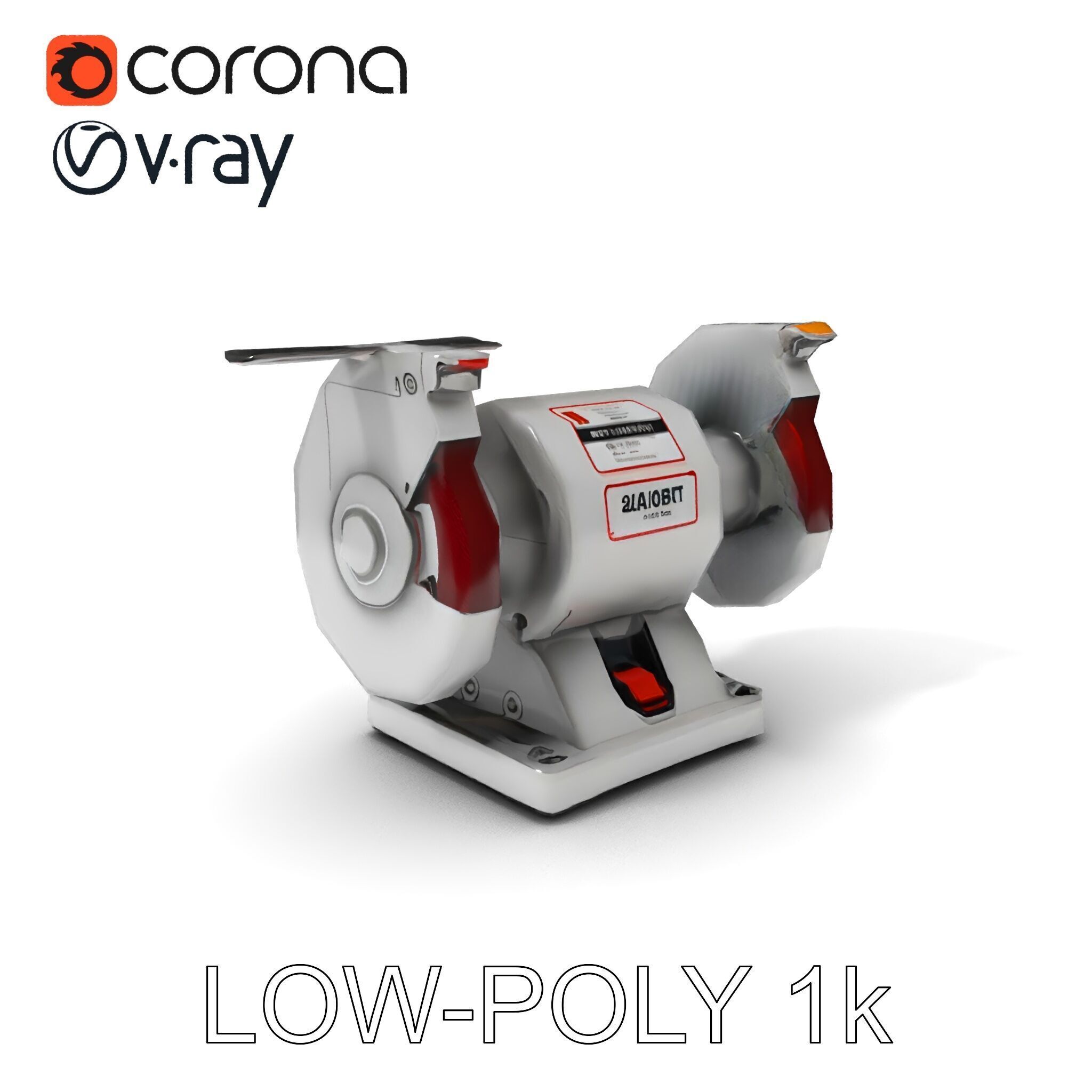 Bench Grinder Model Pack for Industrial and Workshop Scenes Low-poly 3D model_26